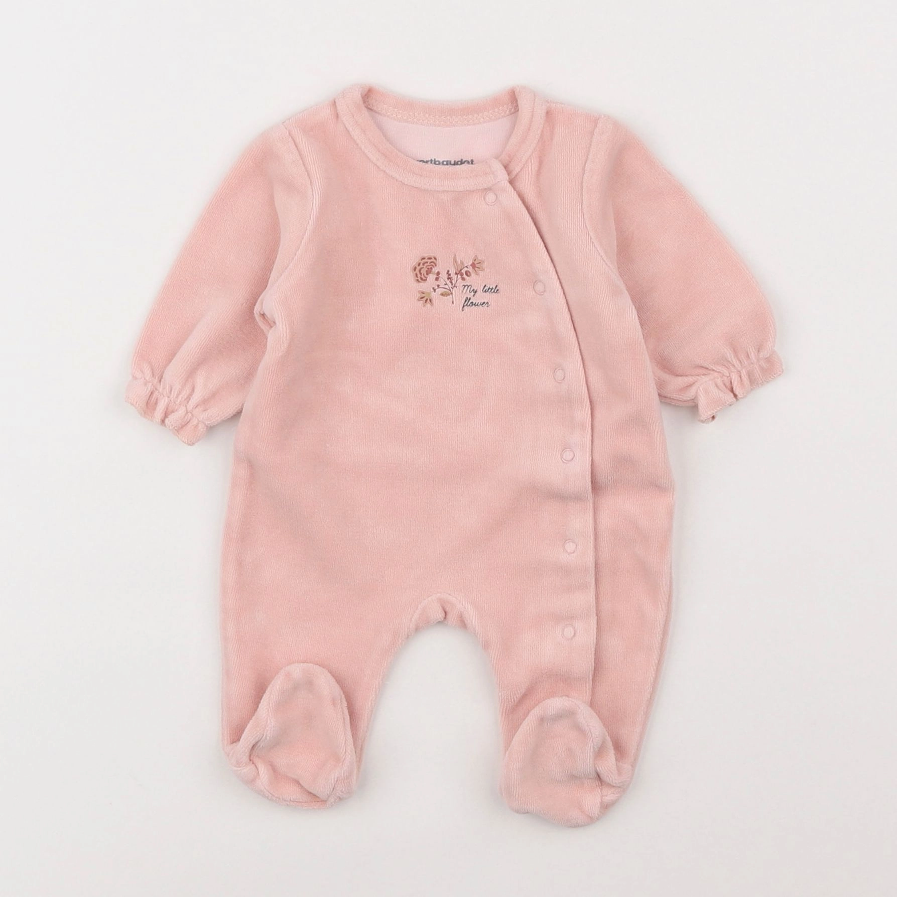 Vertbaudet - pyjama velours rose - 0 mois