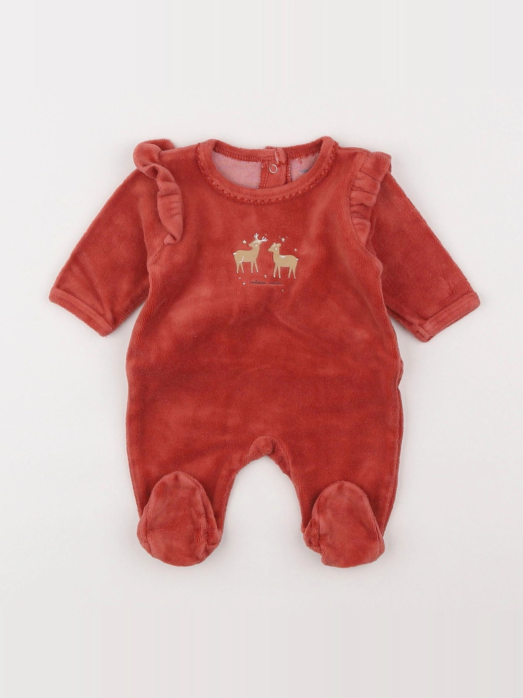 Vertbaudet - pyjama velours orange - 0 mois