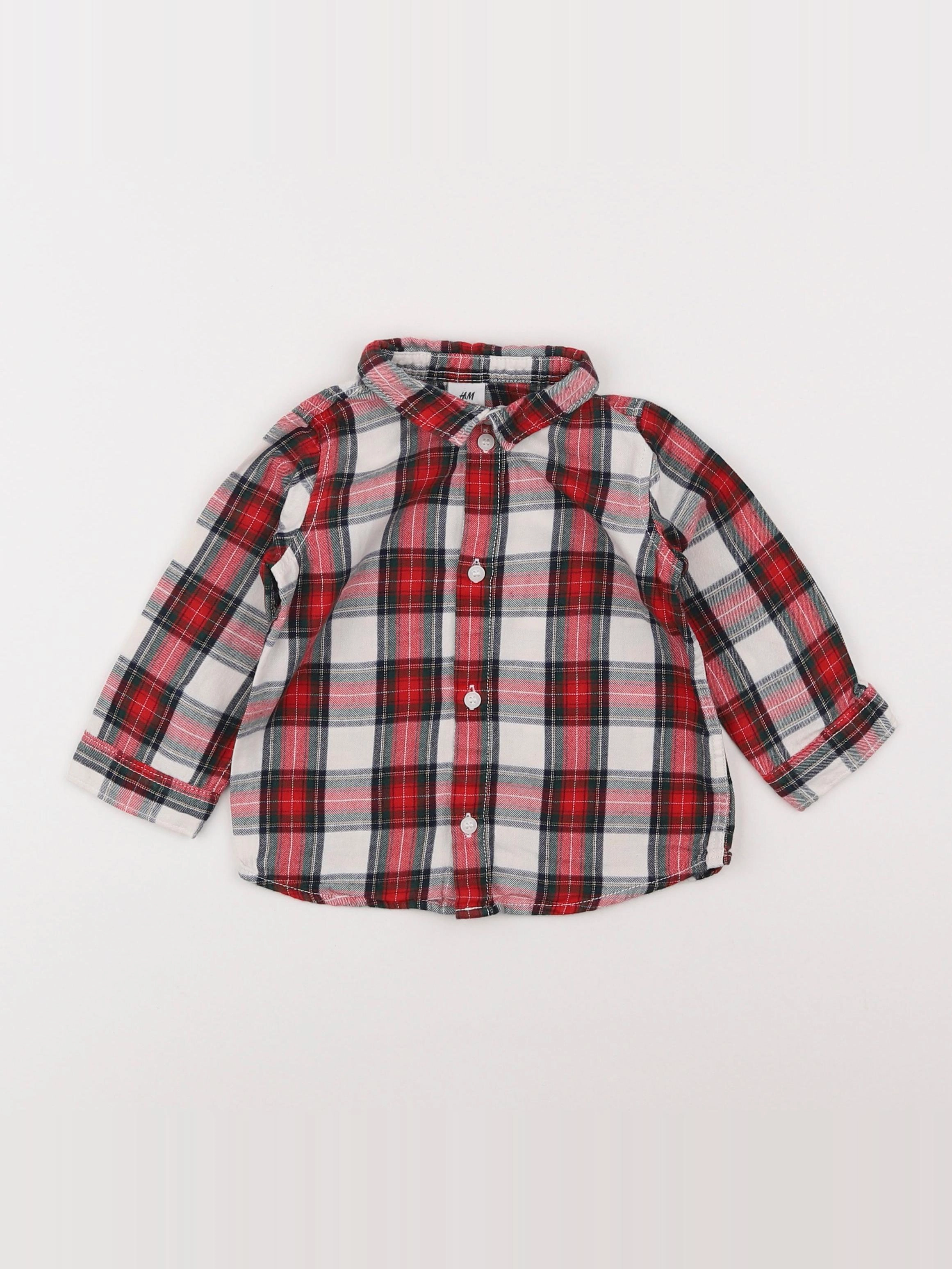 H&M - chemise rouge - 9/12 mois