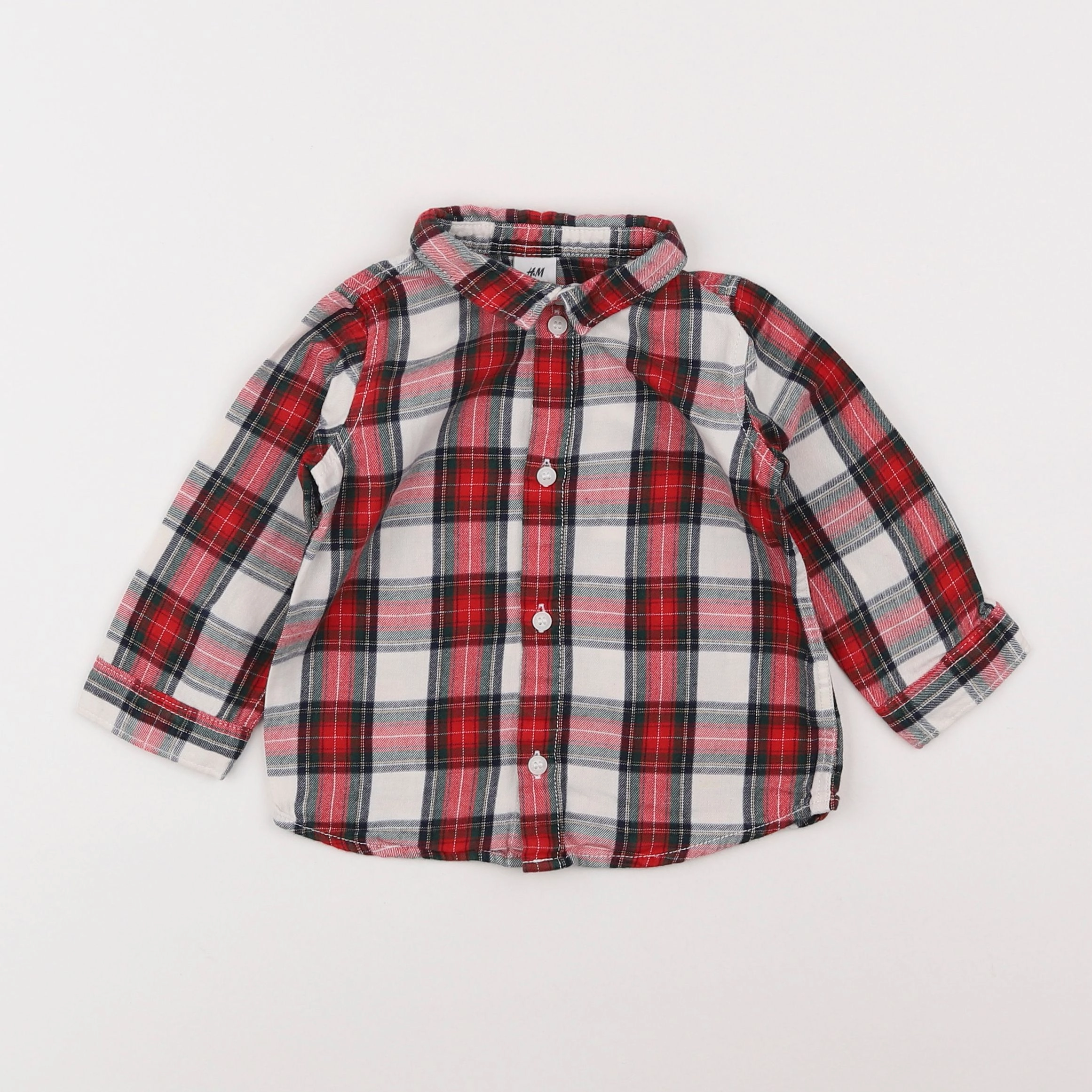H&M - chemise rouge - 9/12 mois