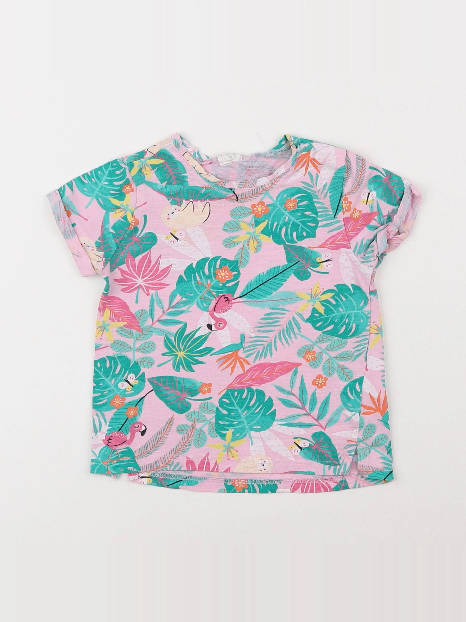 H&M - tee-shirt rose - 9/12 mois