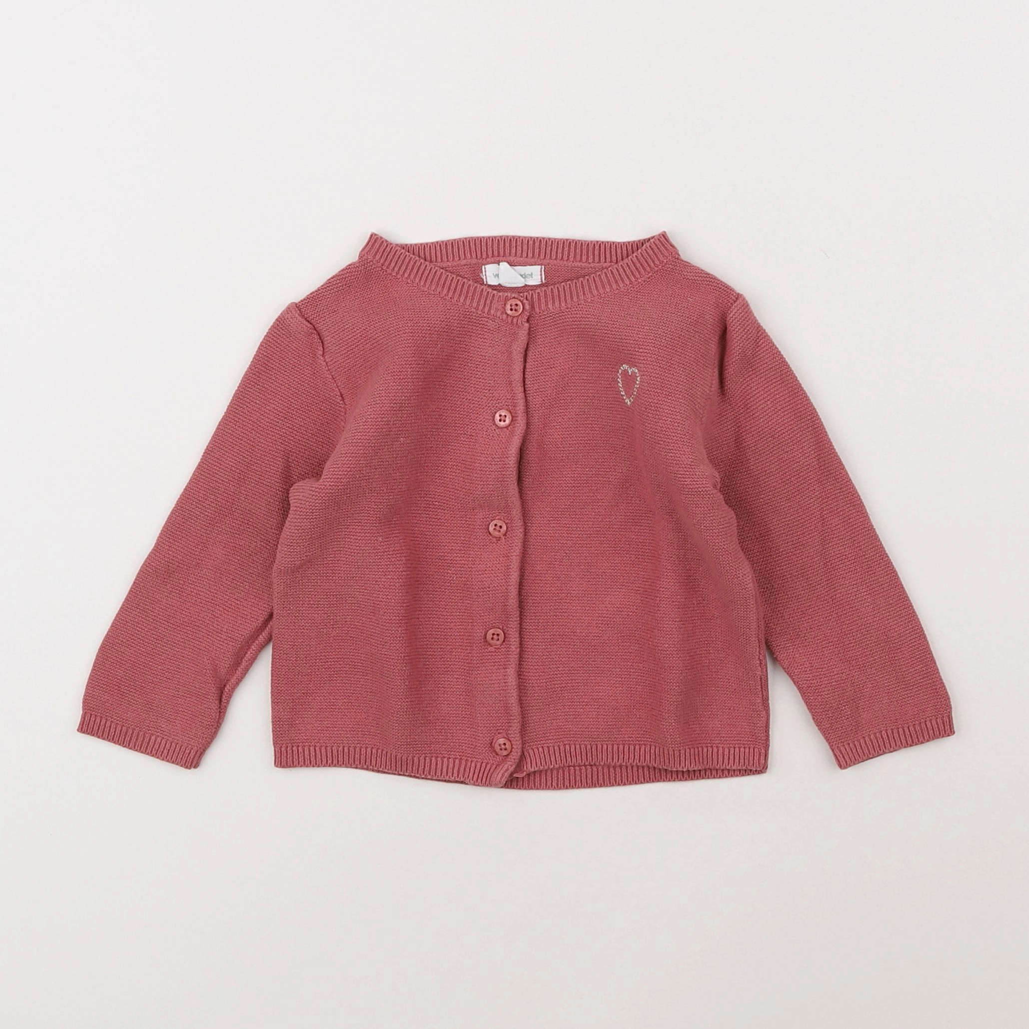 Vertbaudet - gilet rose - 9 mois