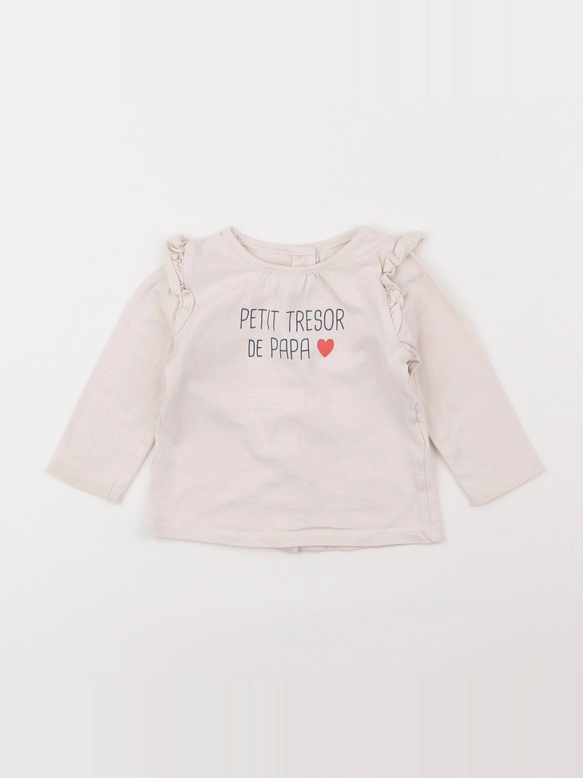 Vertbaudet - tee-shirt blanc - 6 mois