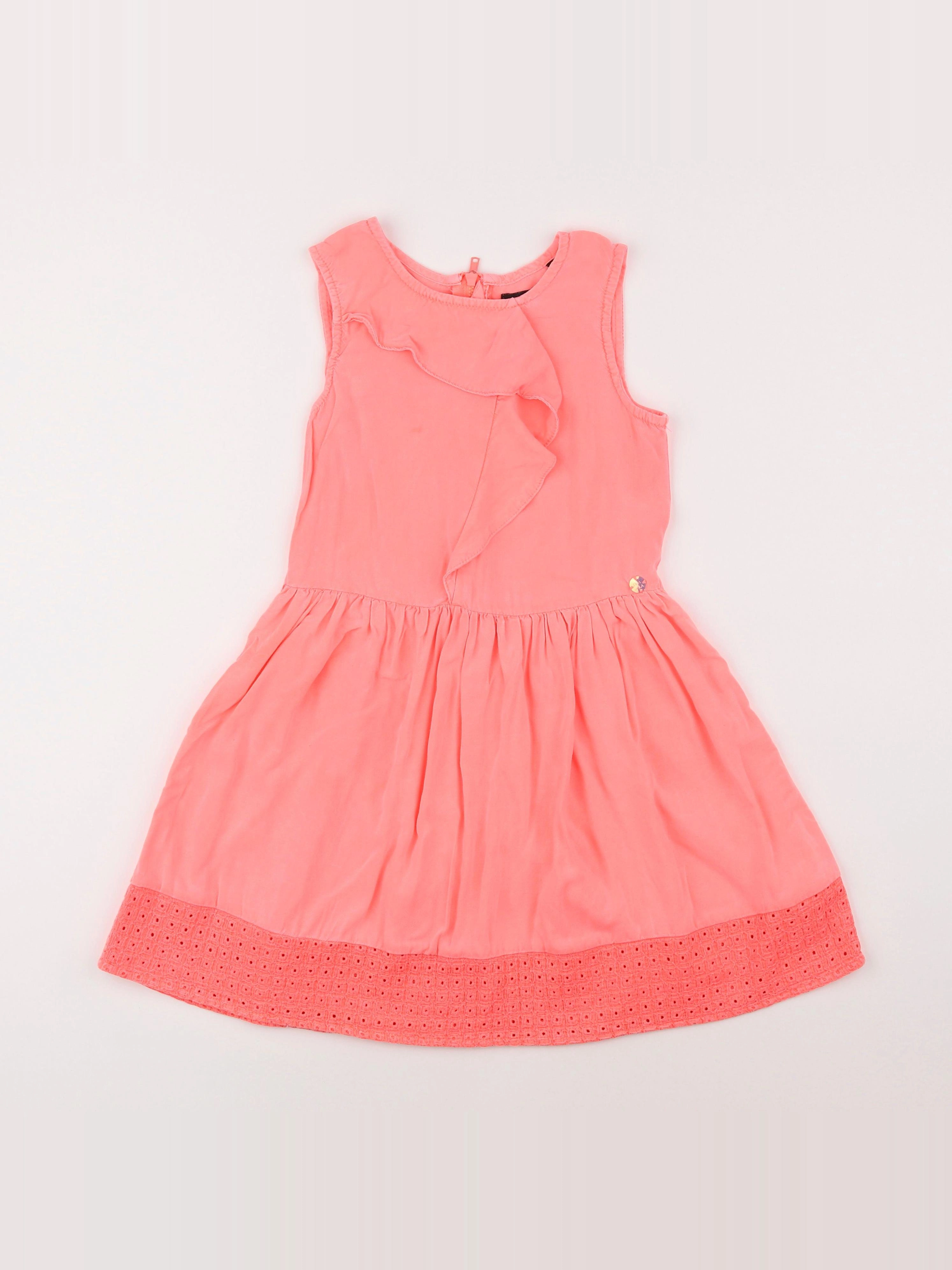 IKKS - robe rose fluo - 8 ans