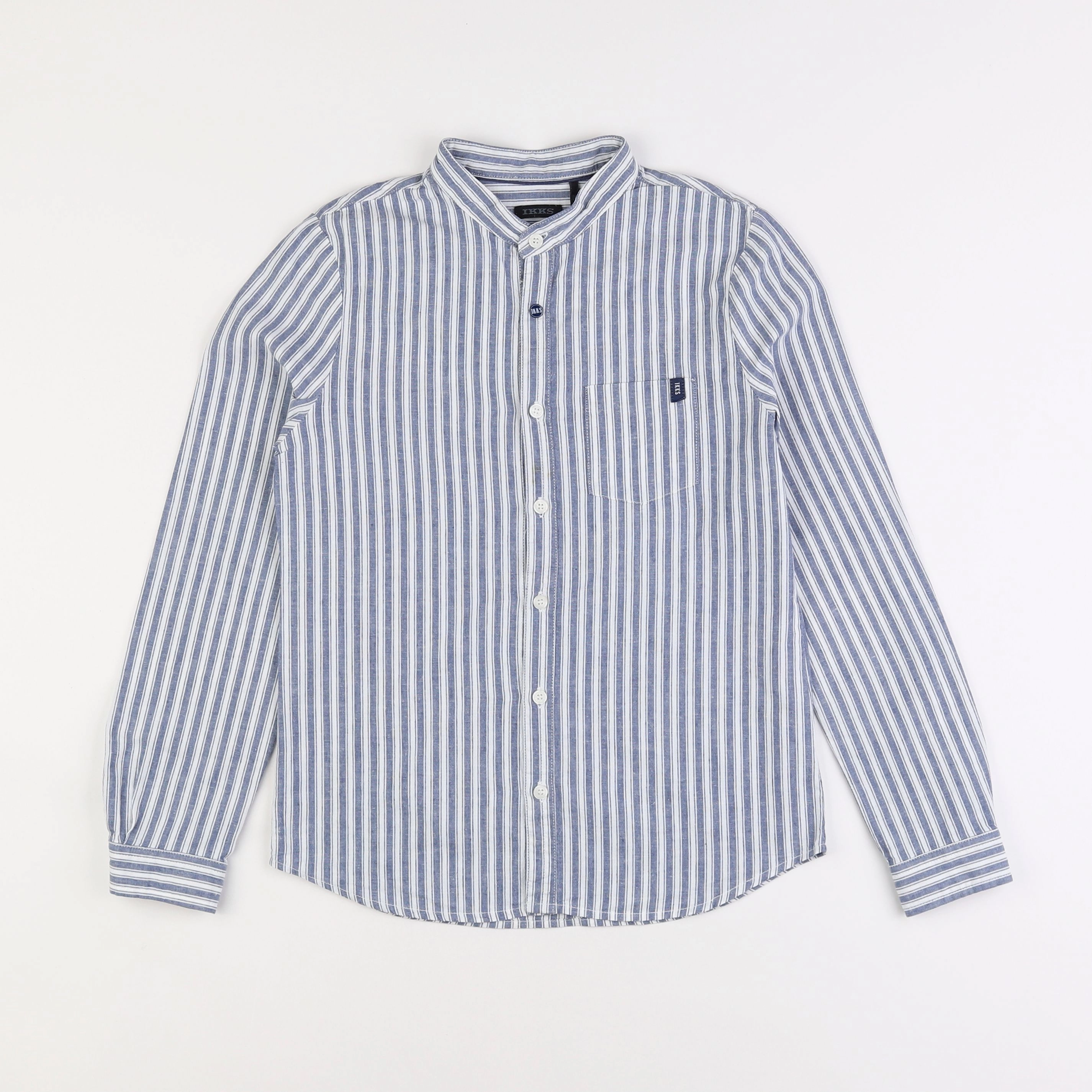 IKKS - chemise bleu, blanc - 10 ans