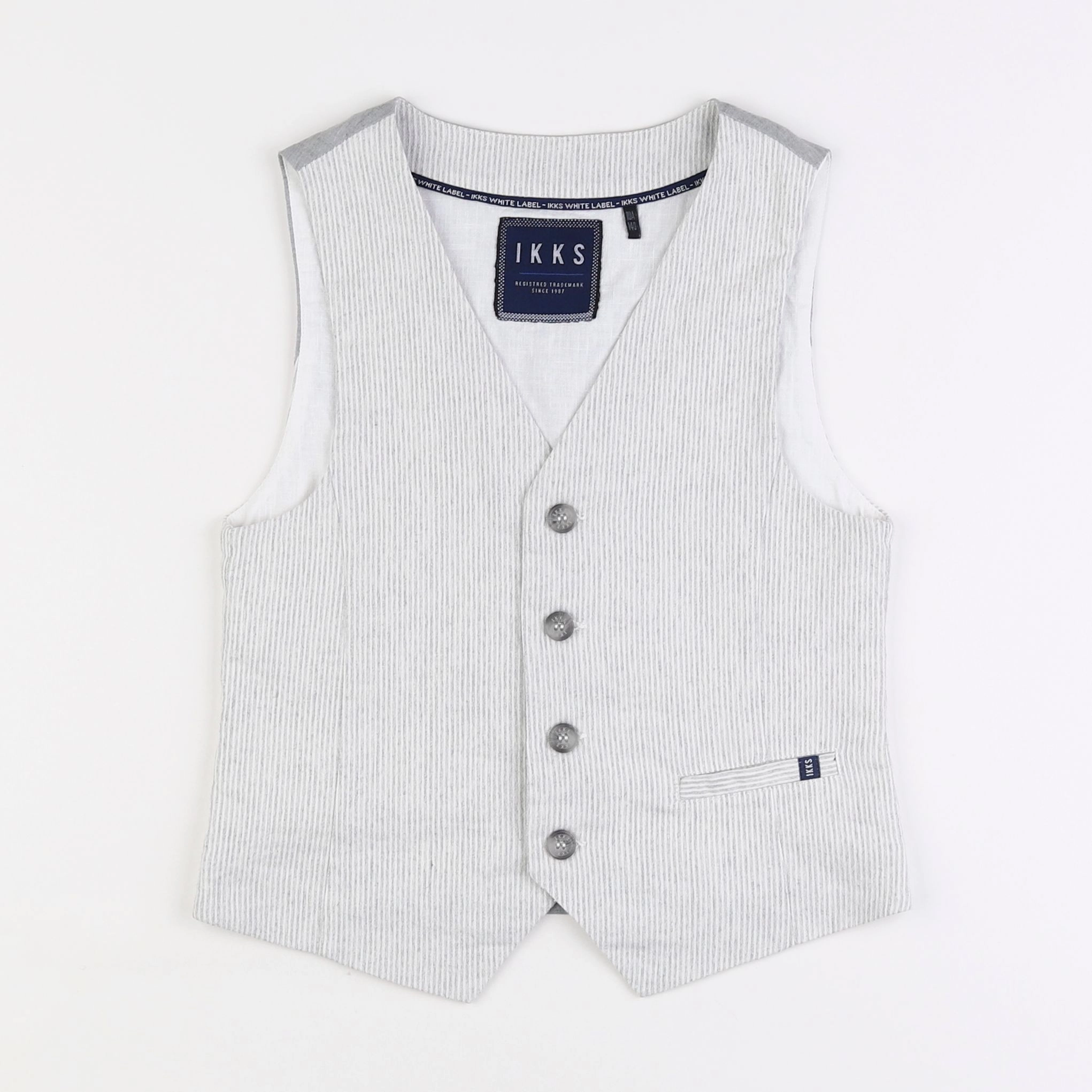 IKKS - gilet gris, blanc - 10 ans