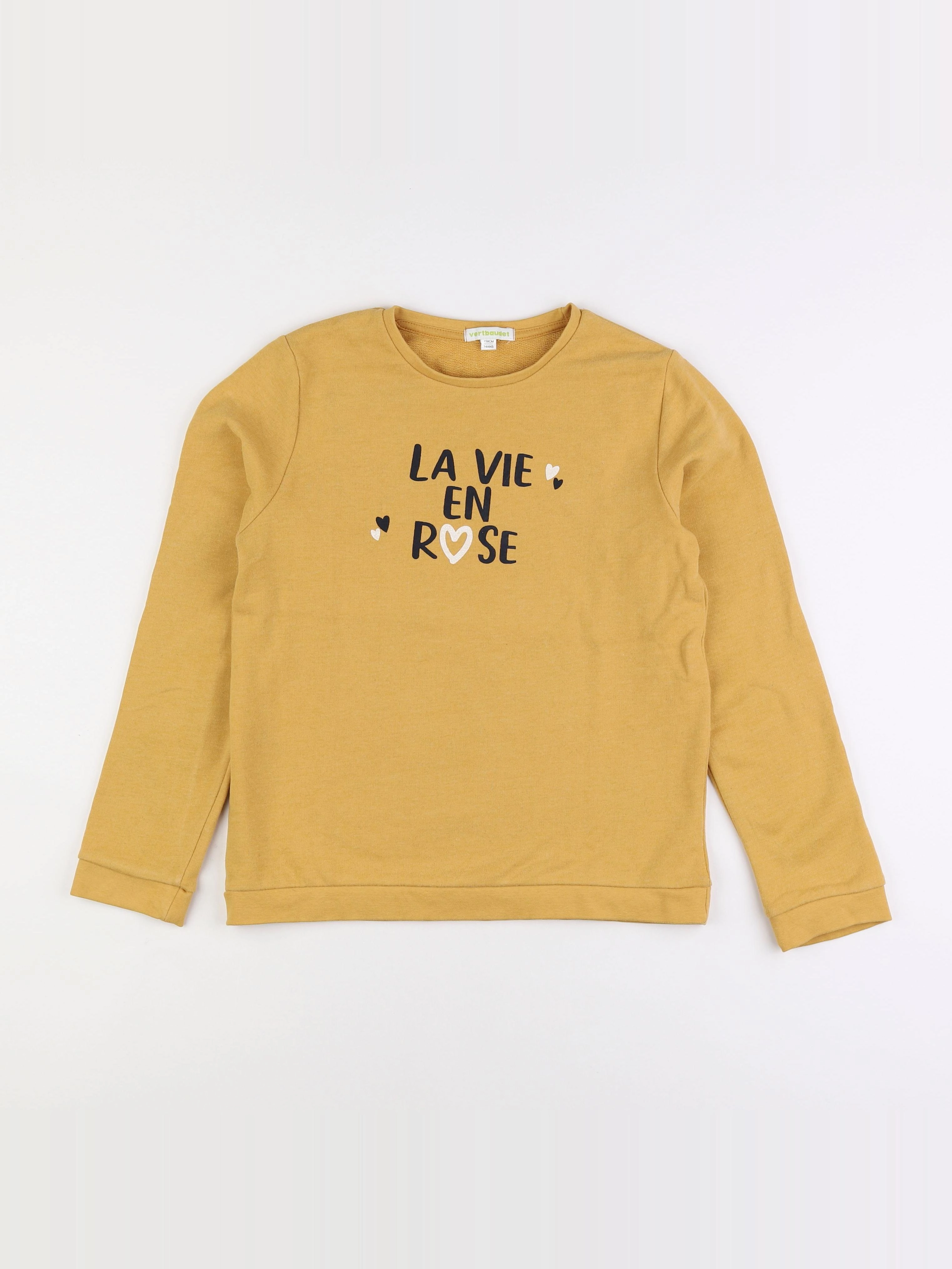 Vertbaudet - sweat jaune - 14 ans
