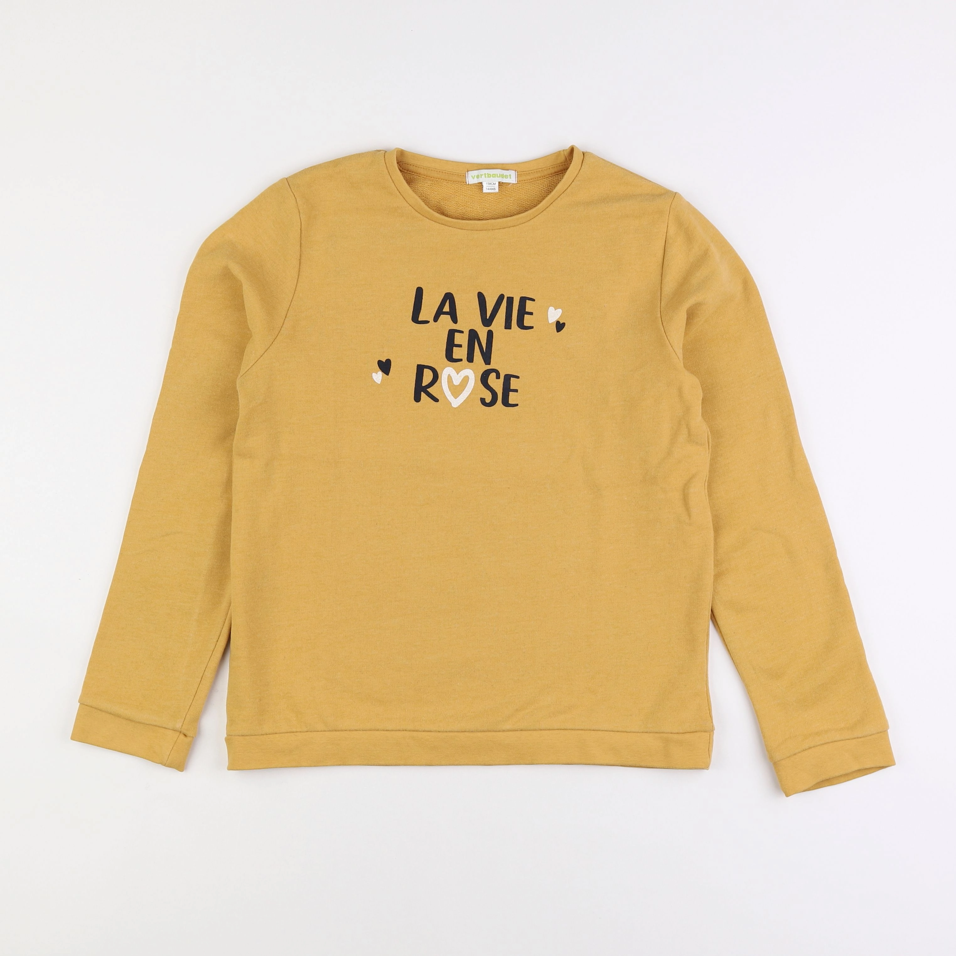 Vertbaudet - sweat jaune - 14 ans