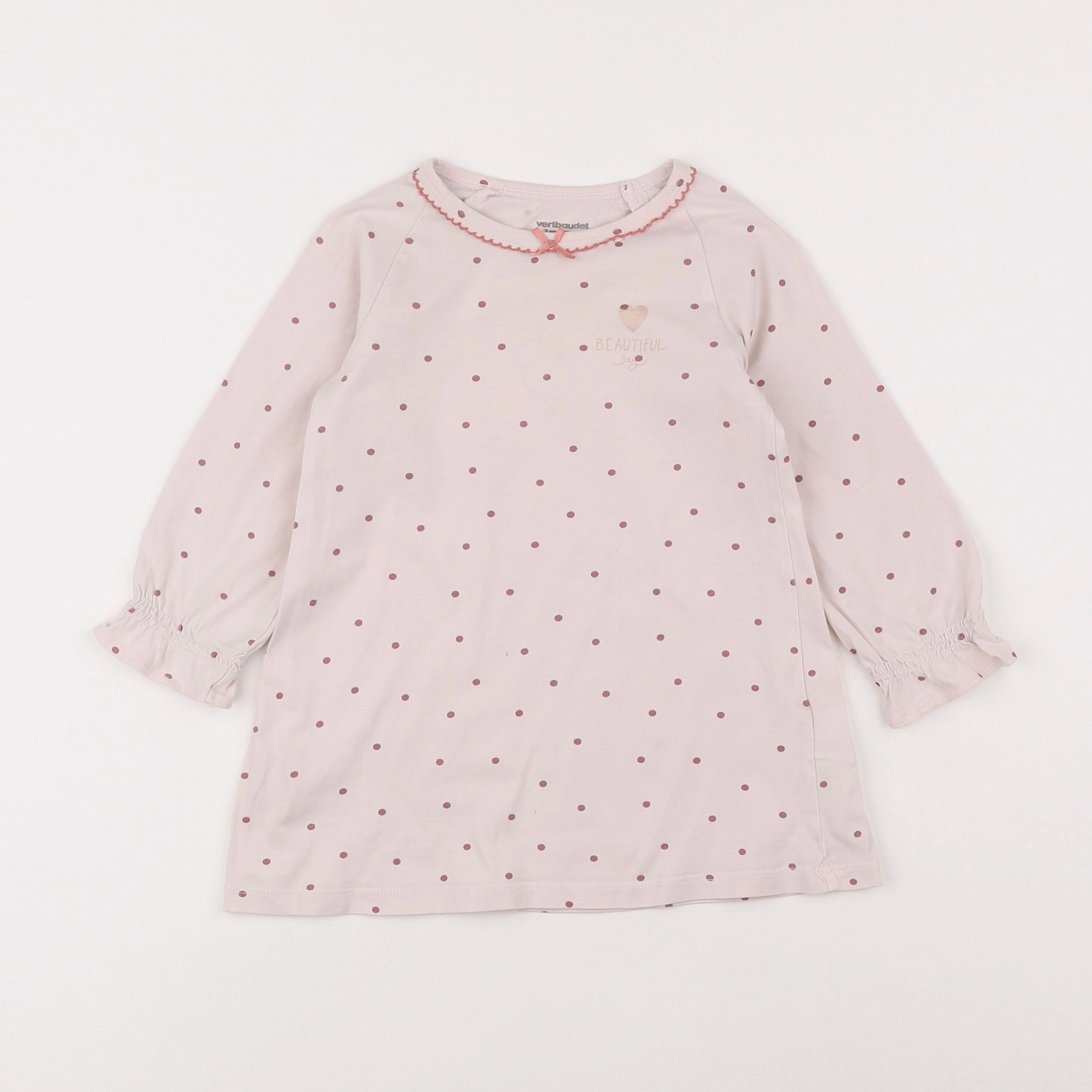 Vertbaudet - chemise de nuit coton rose - 3 ans