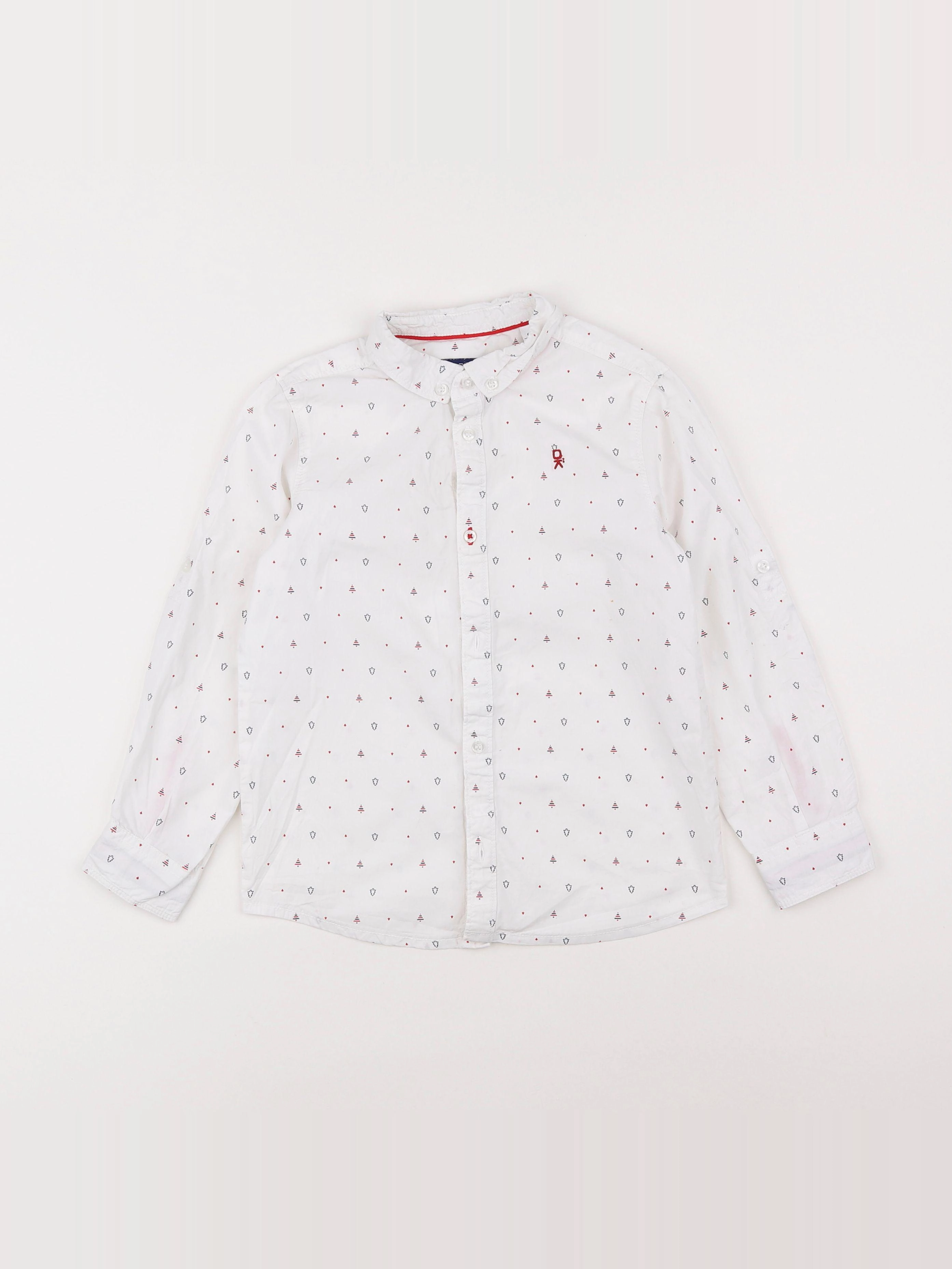 Okaidi - chemise blanc, rouge - 6 ans