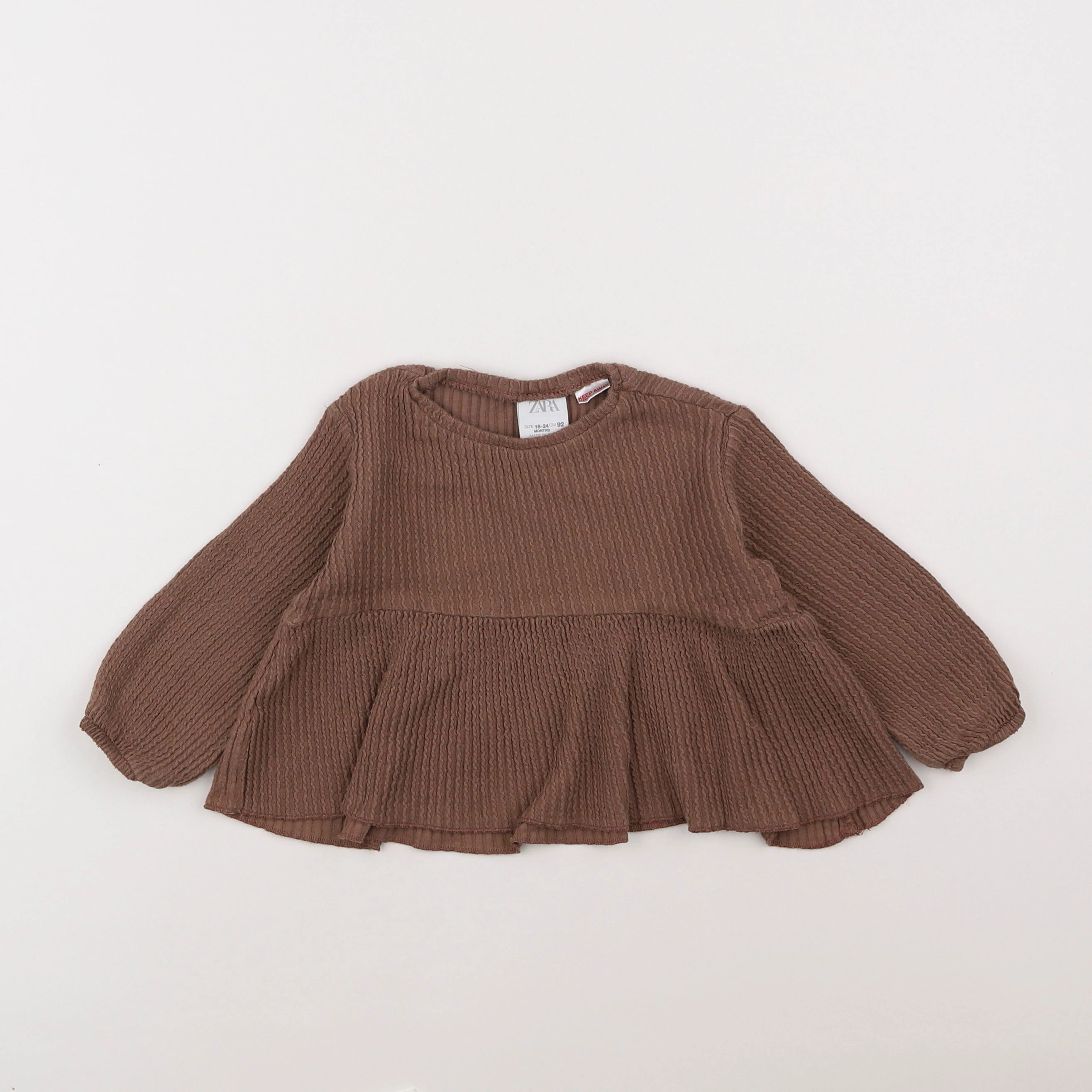 Zara - blouse marron - 18 mois à 2 ans