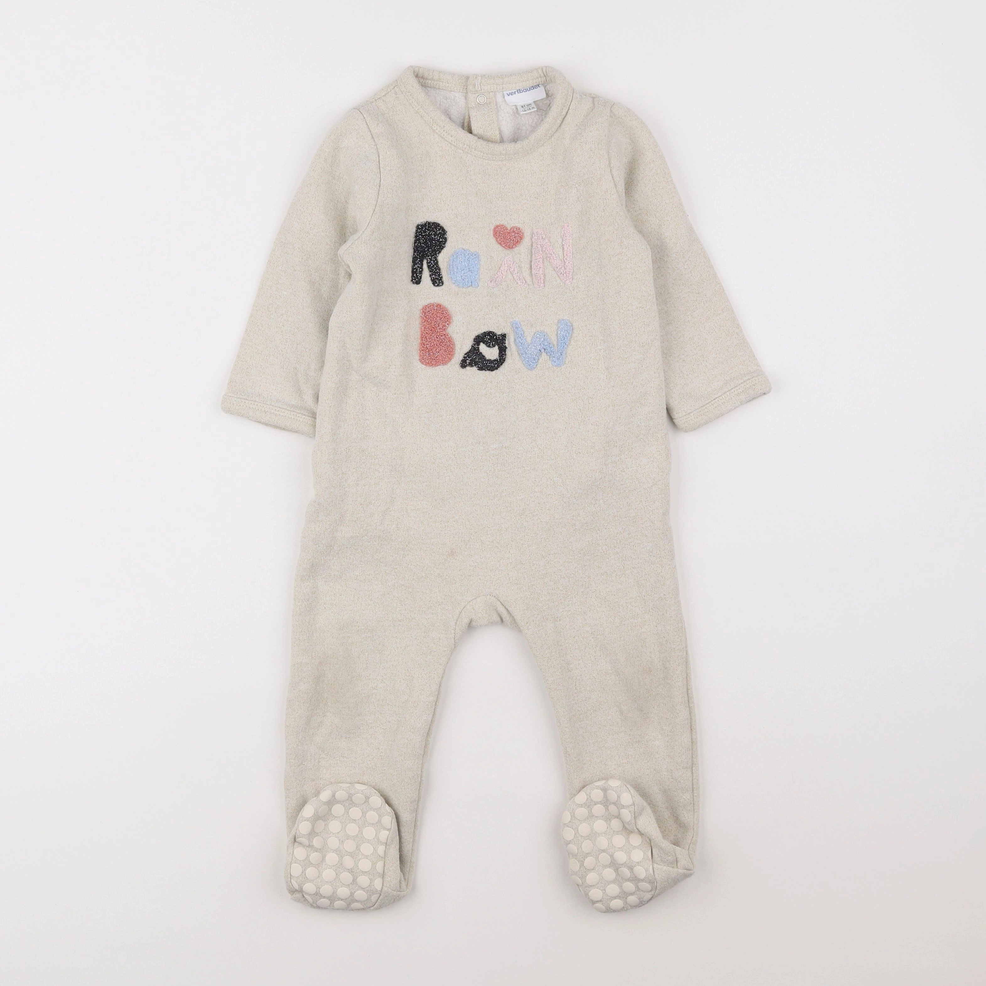 Vertbaudet - pyjama coton beige - 12/18 mois