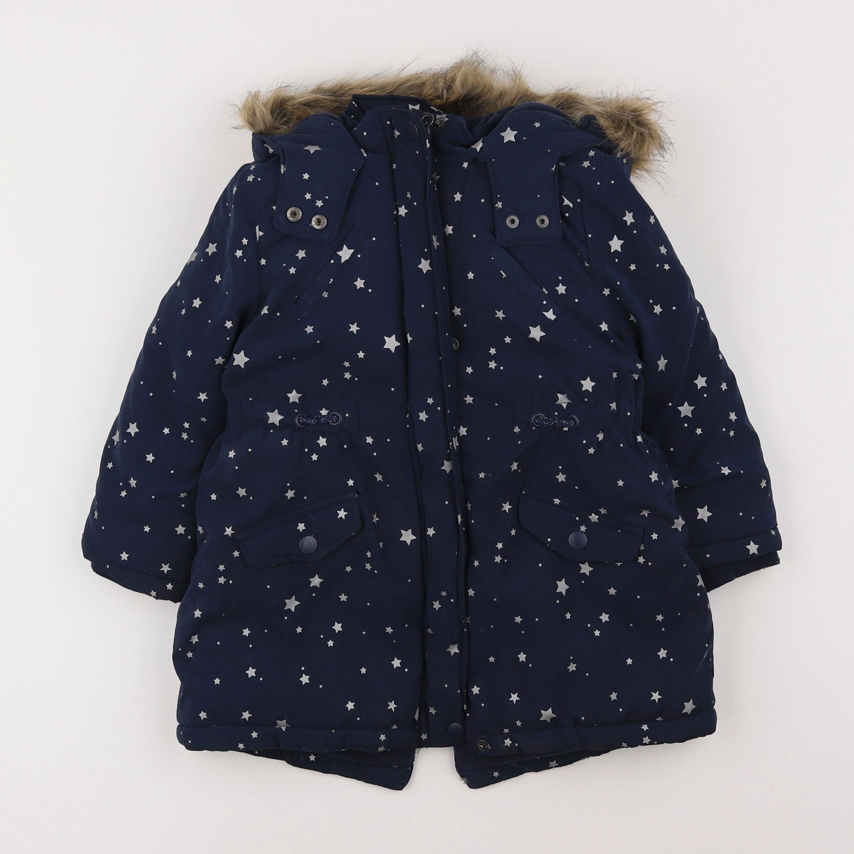 Vertbaudet - manteau doublure amovible bleu - 4 ans