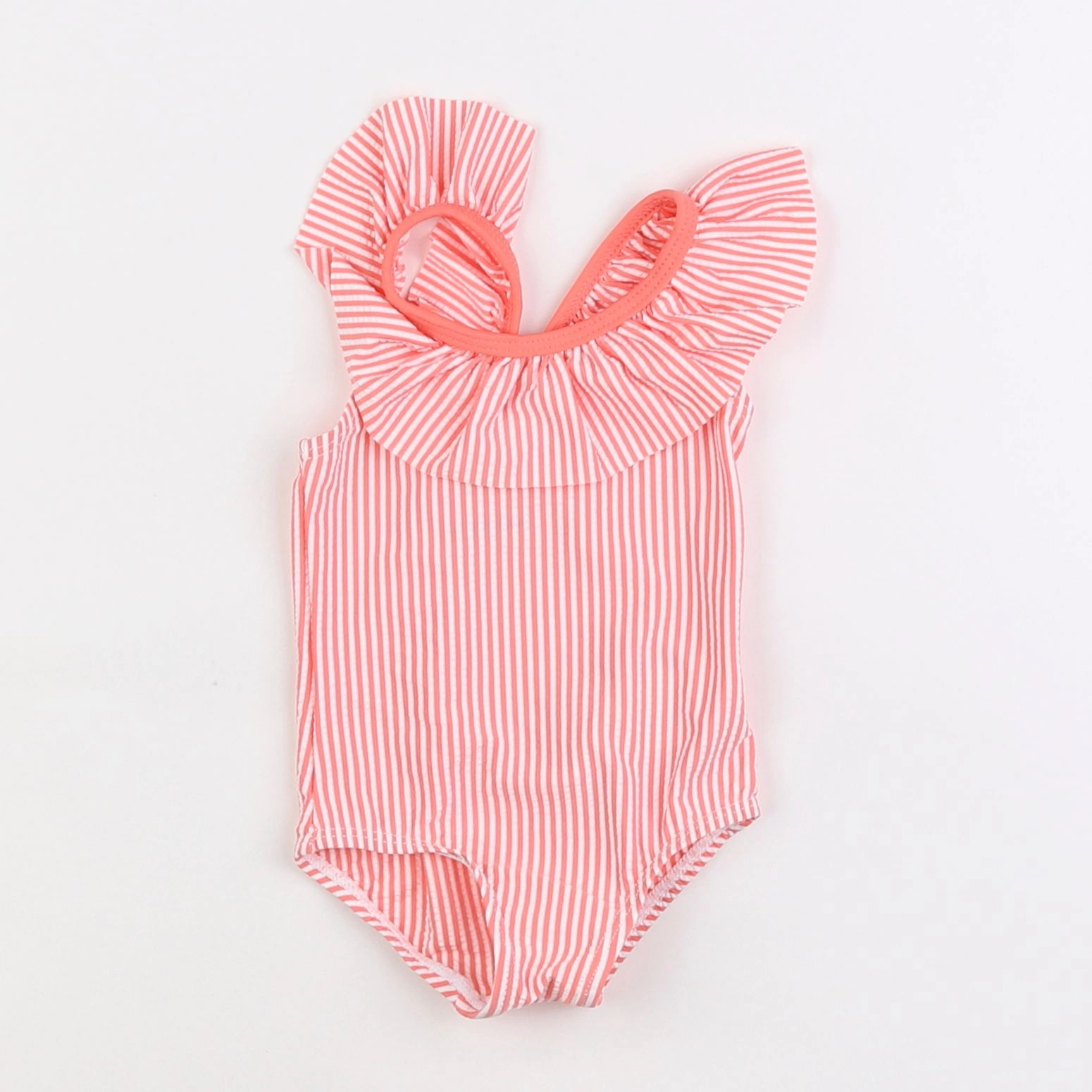 Vertbaudet - maillot de bain blanc, rose - 6 mois