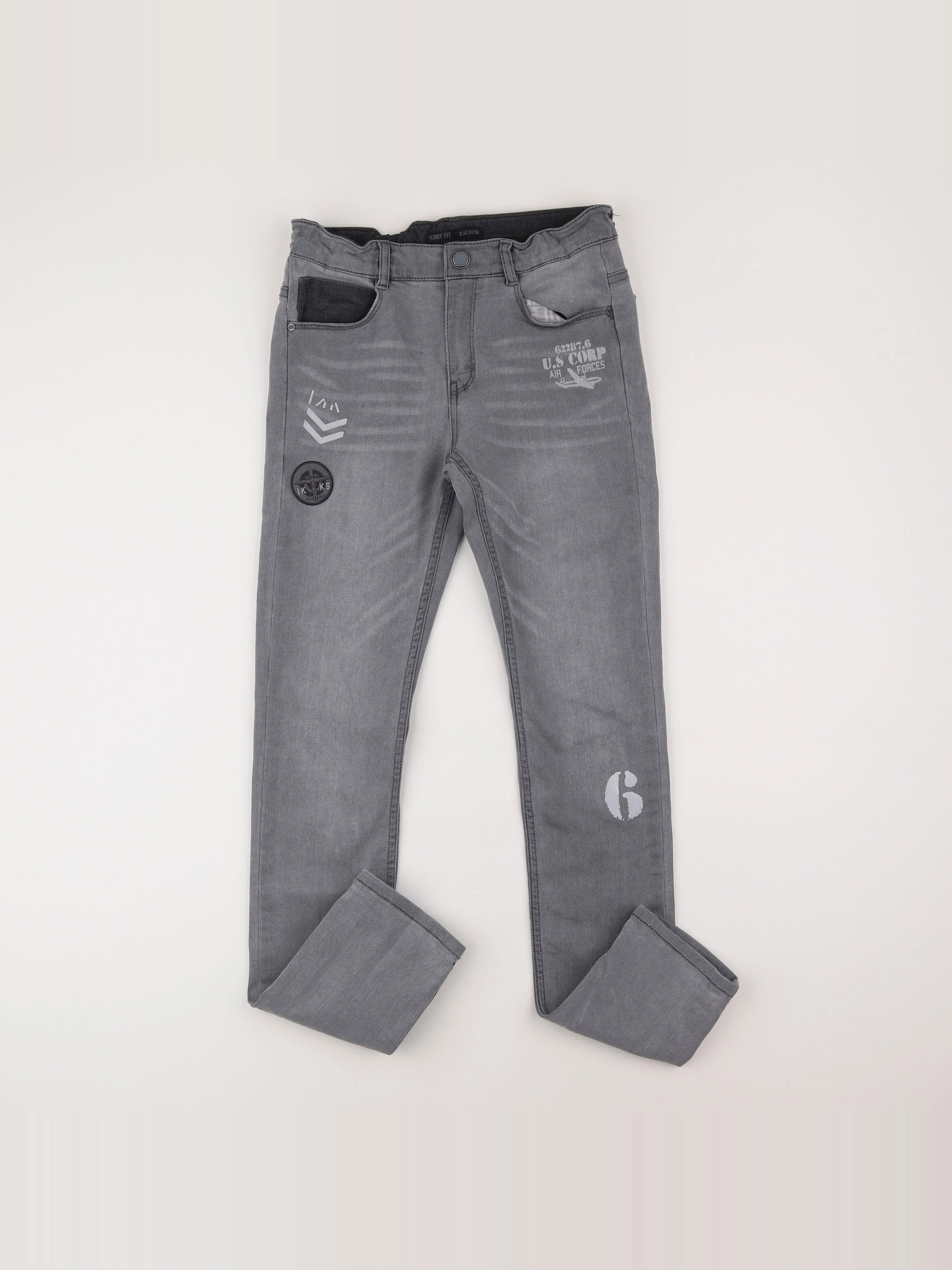 IKKS - jean gris - 14 ans