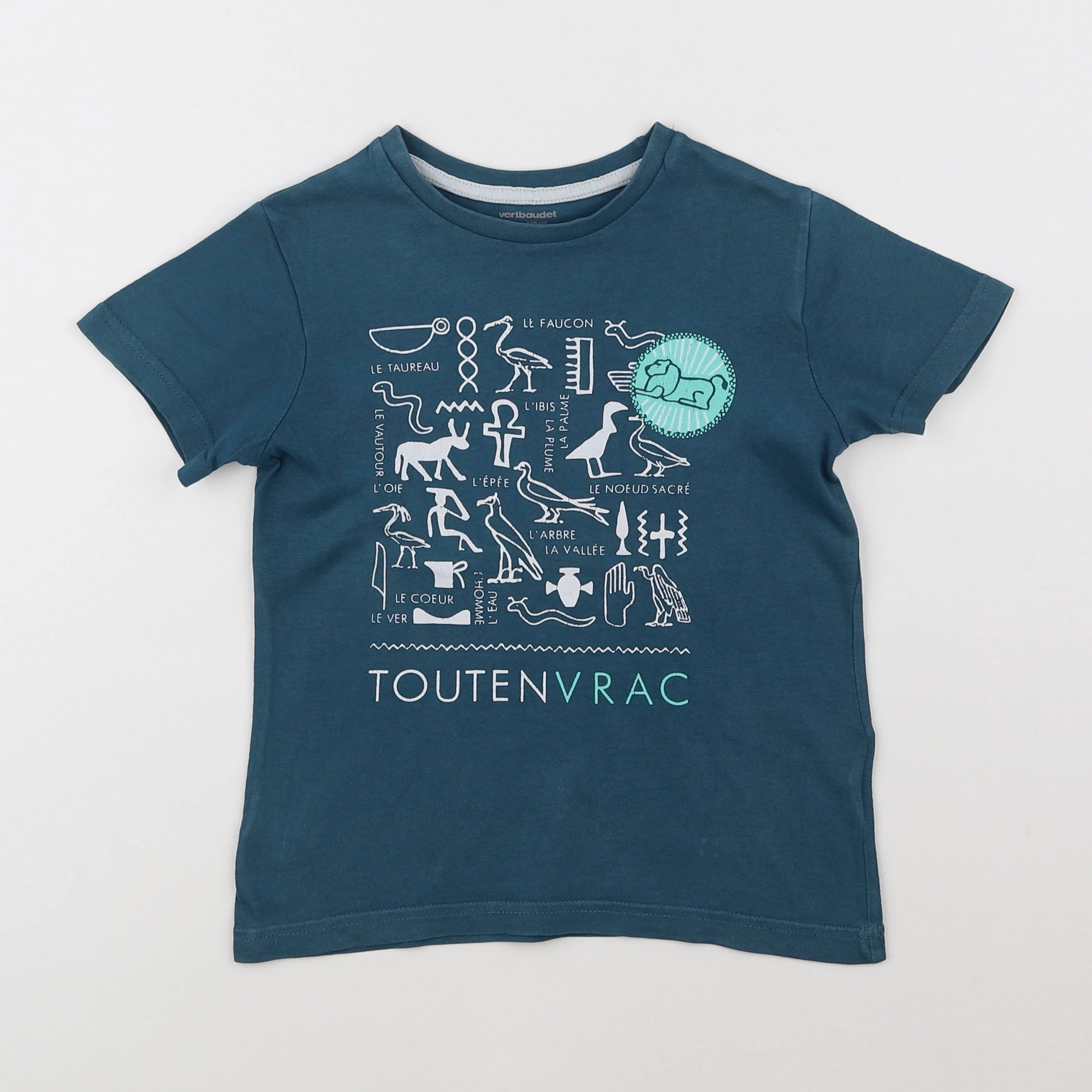 Vertbaudet - tee-shirt bleu - 5 ans