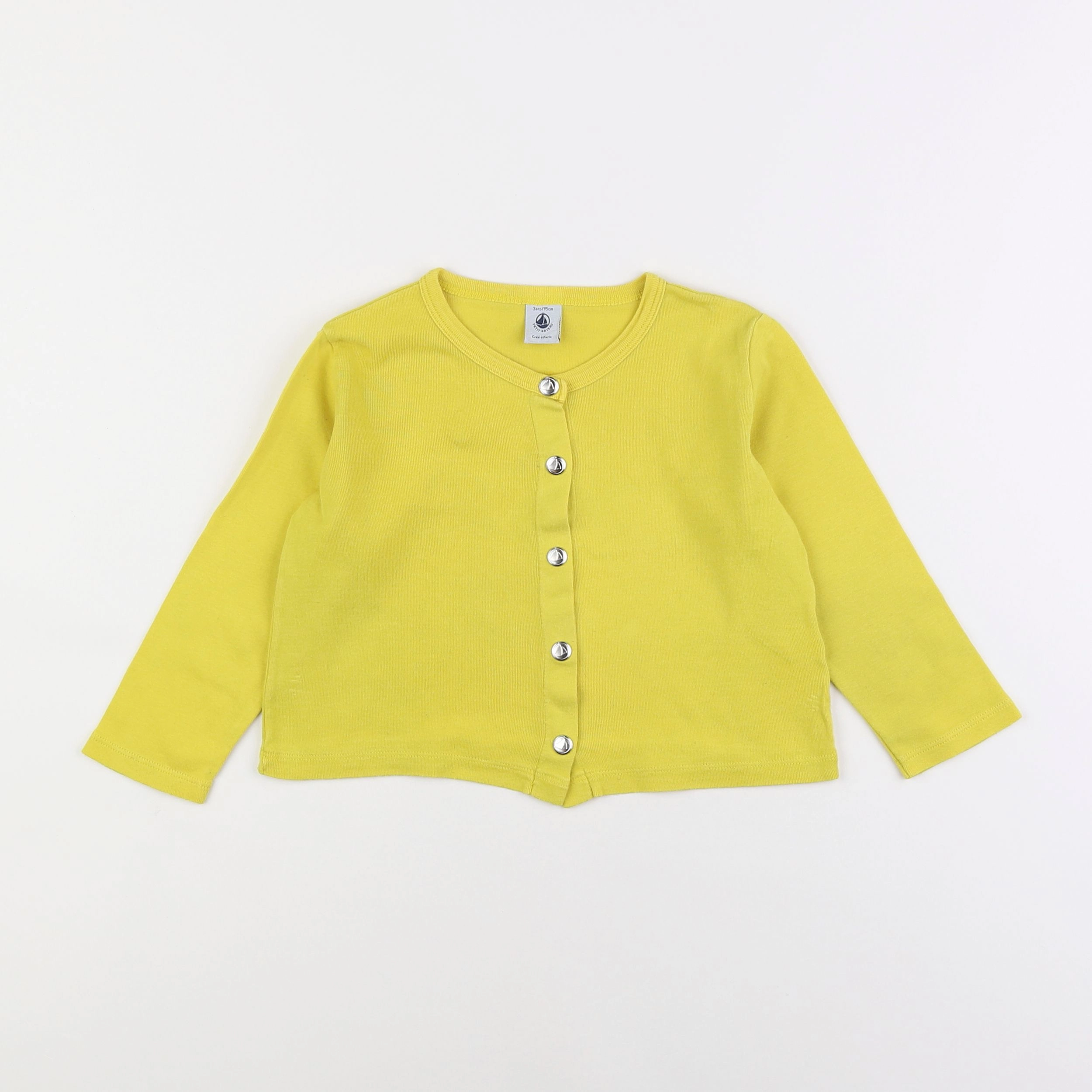 Petit Bateau - sweat jaune - 3 ans