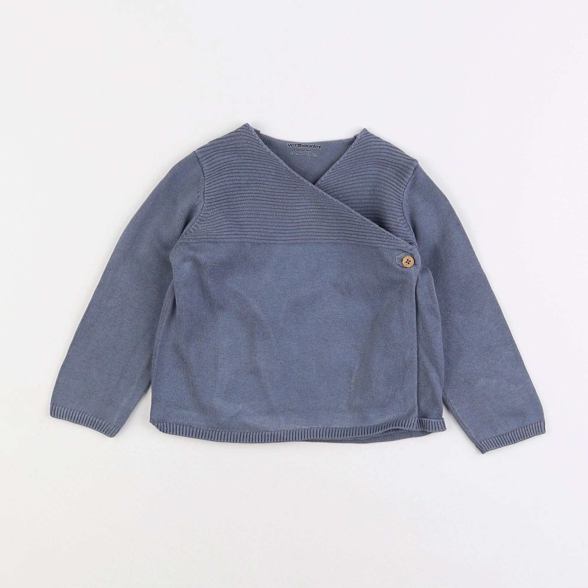 Vertbaudet - gilet bleu - 12 mois
