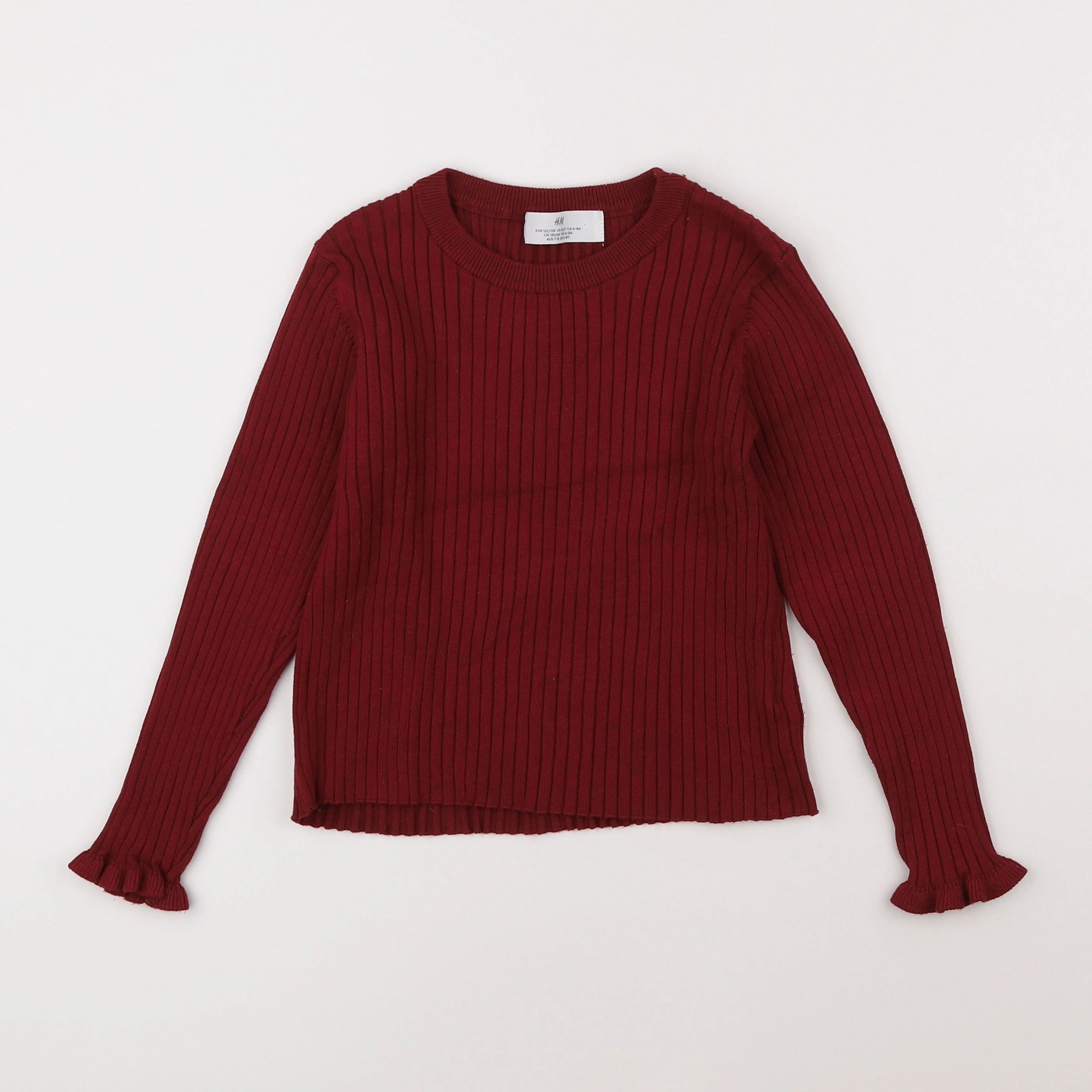 H&M - sous-pull rouge - 6/8 ans