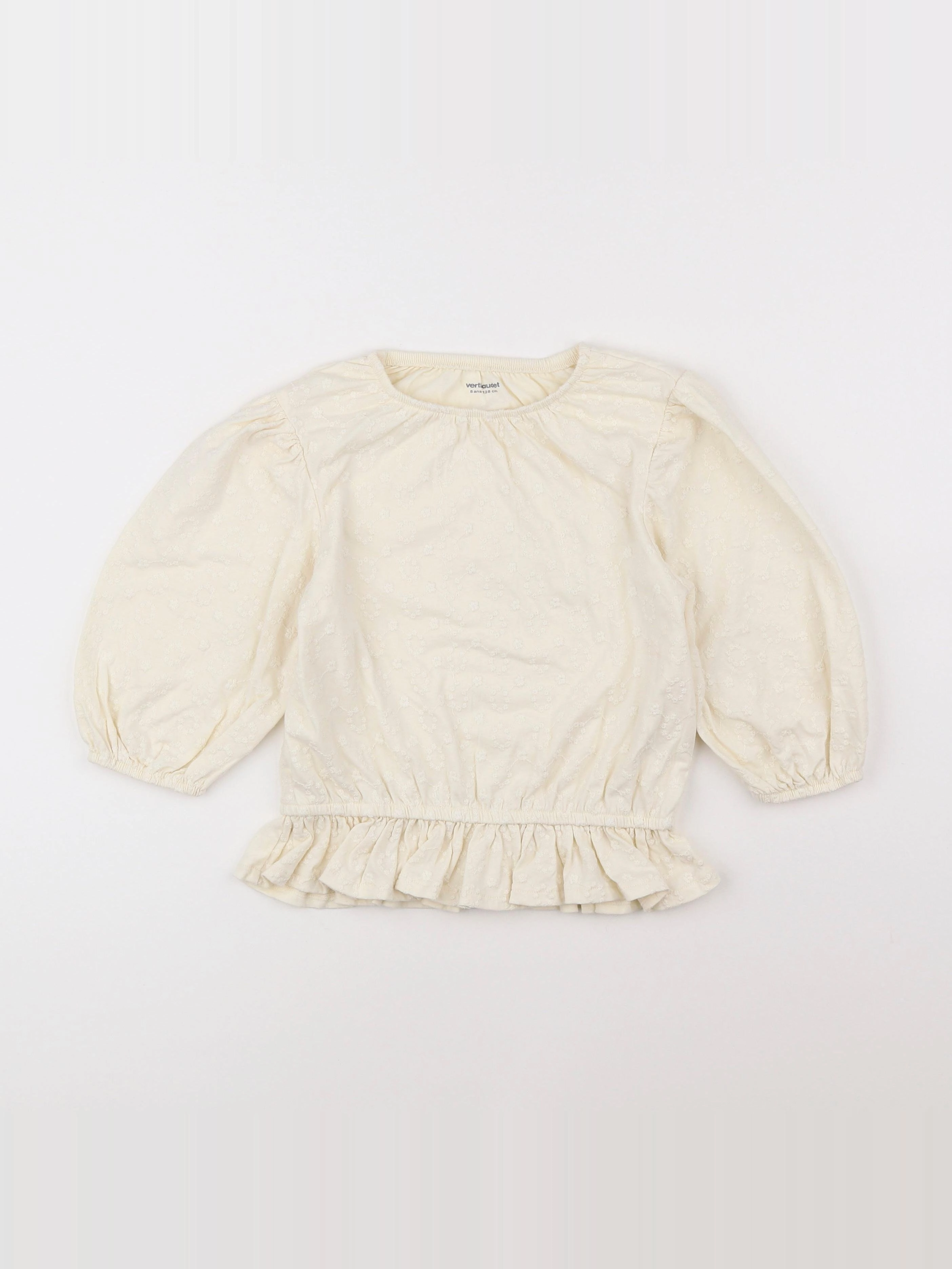 Vertbaudet - tee-shirt beige - 8 ans
