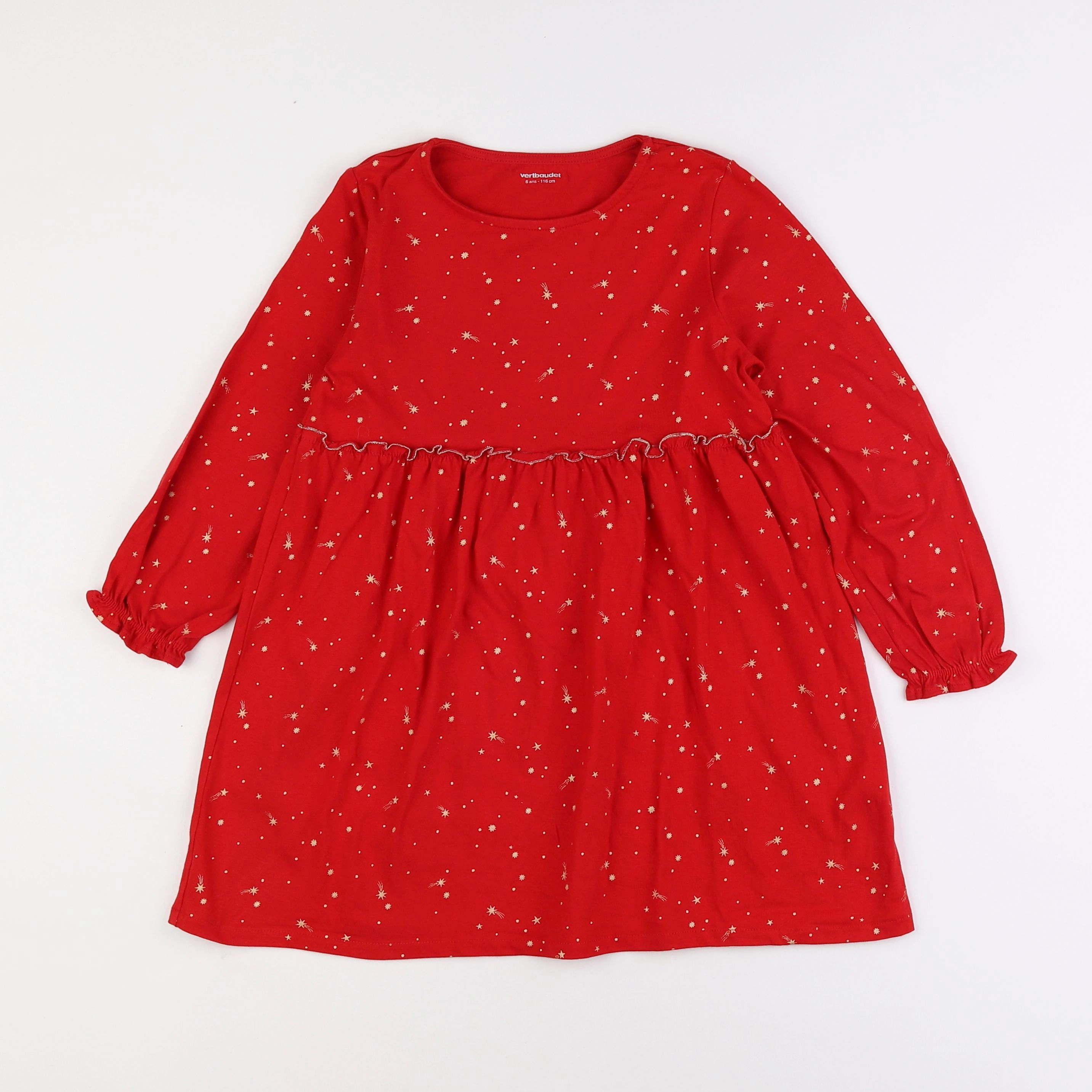 Vertbaudet - robe rouge - 6 ans