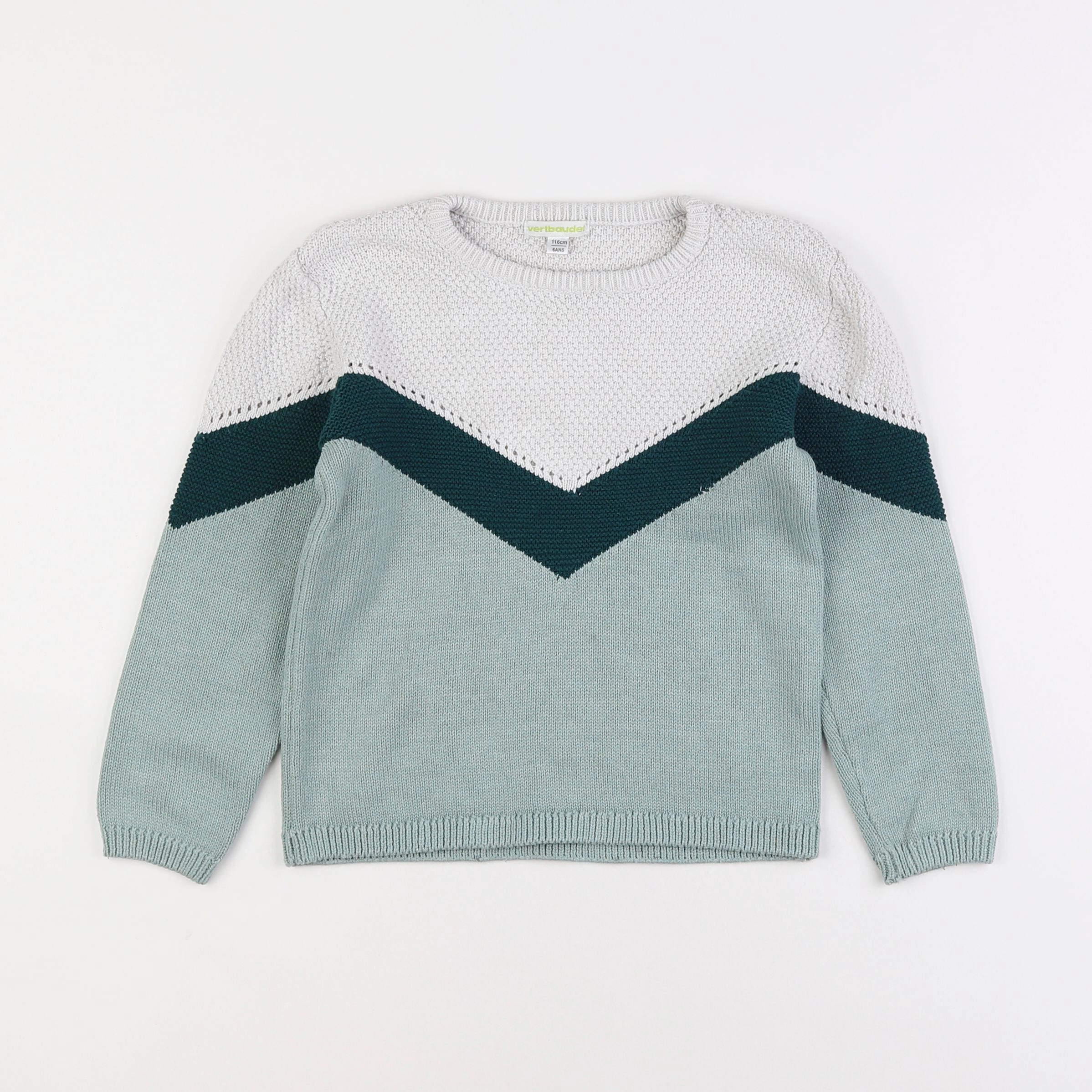 Vertbaudet - pull vert - 6 ans