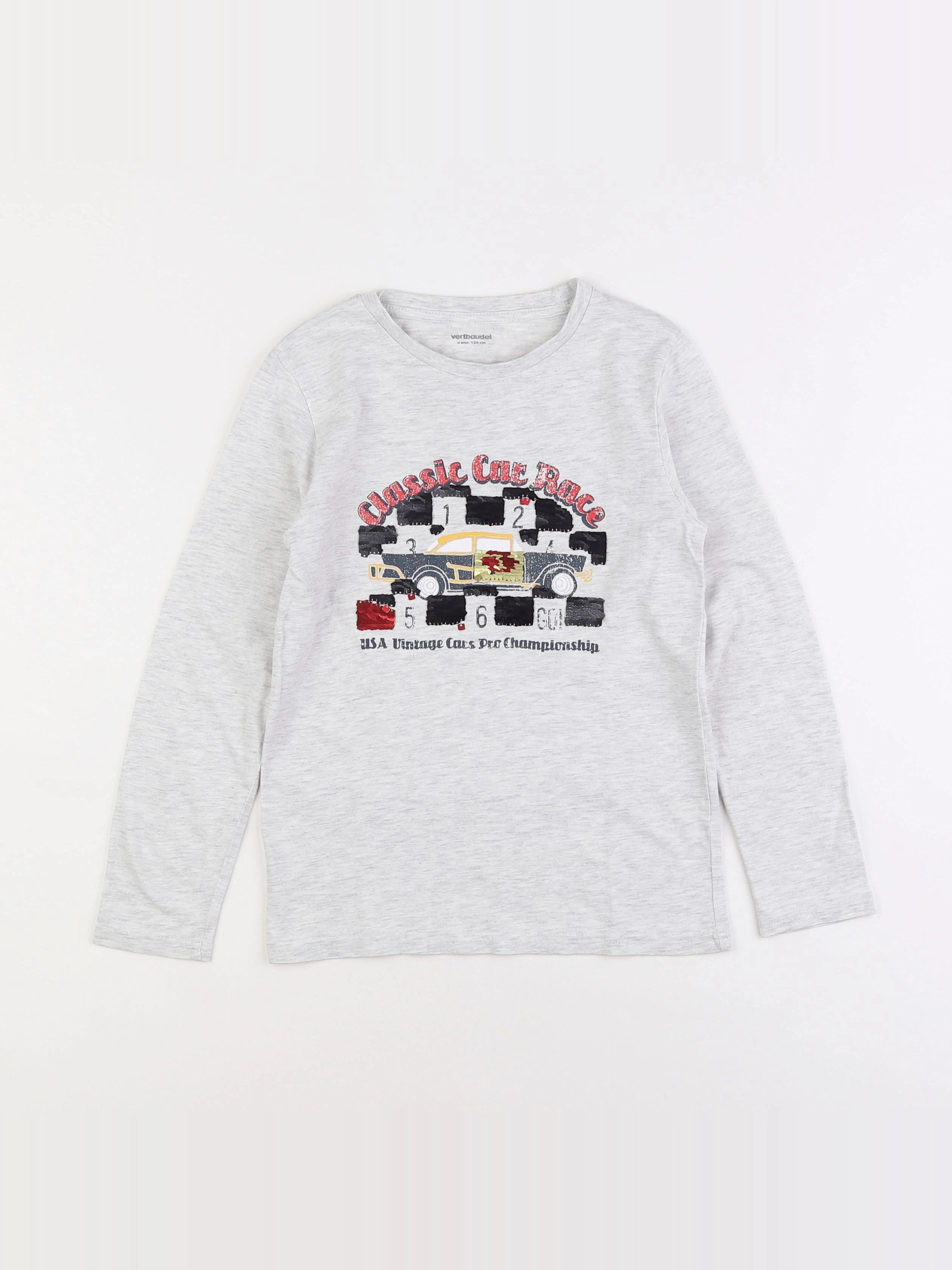 Vertbaudet - tee-shirt gris - 8 ans