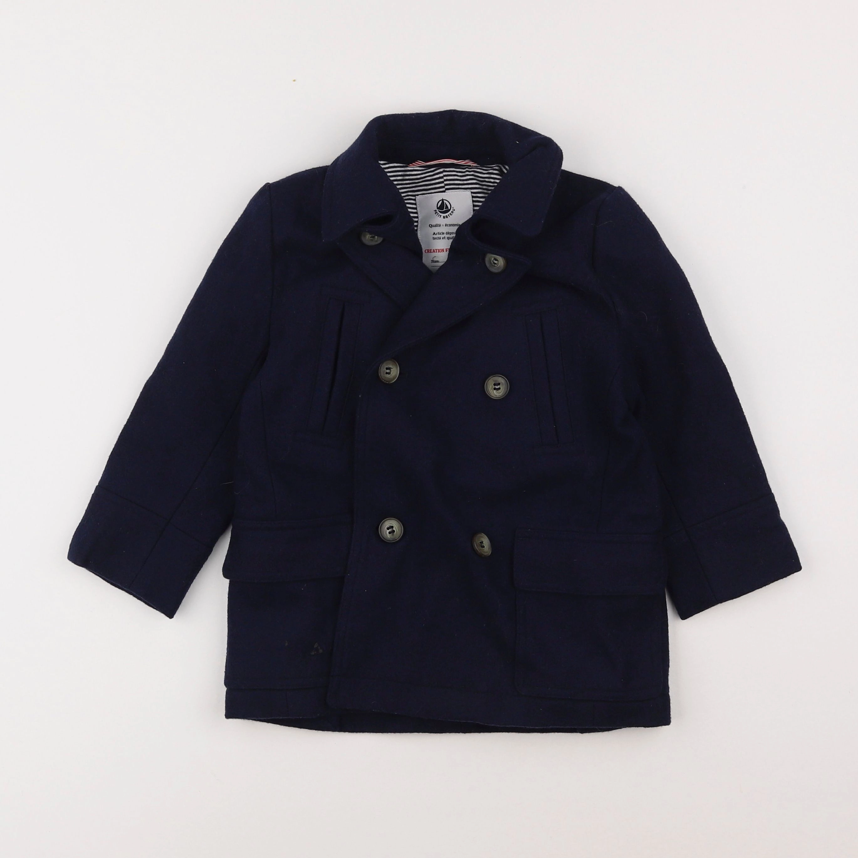 Petit Bateau - manteau bleu - 3 ans