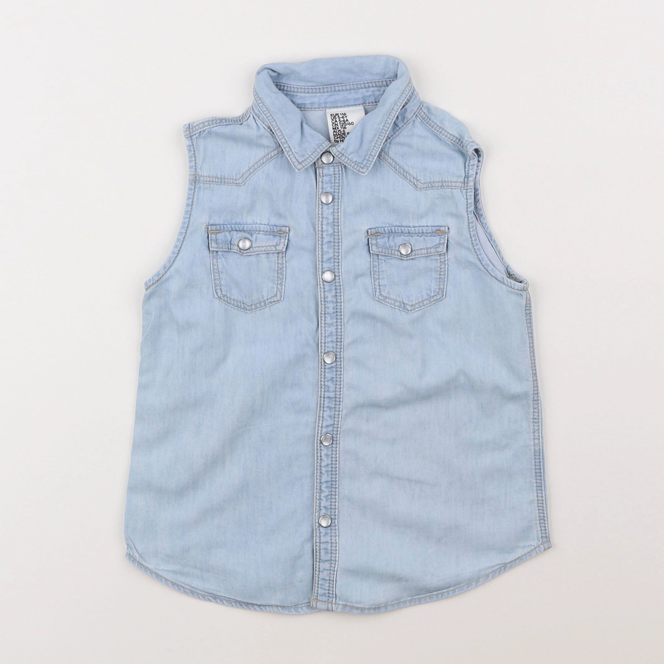 H&M - chemise bleu - 5/6 ans