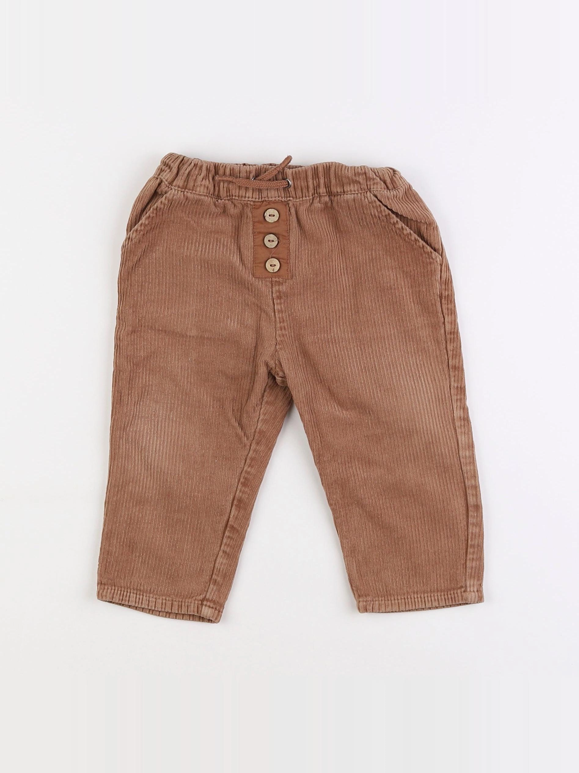 Vertbaudet - pantalon marron - 18 mois