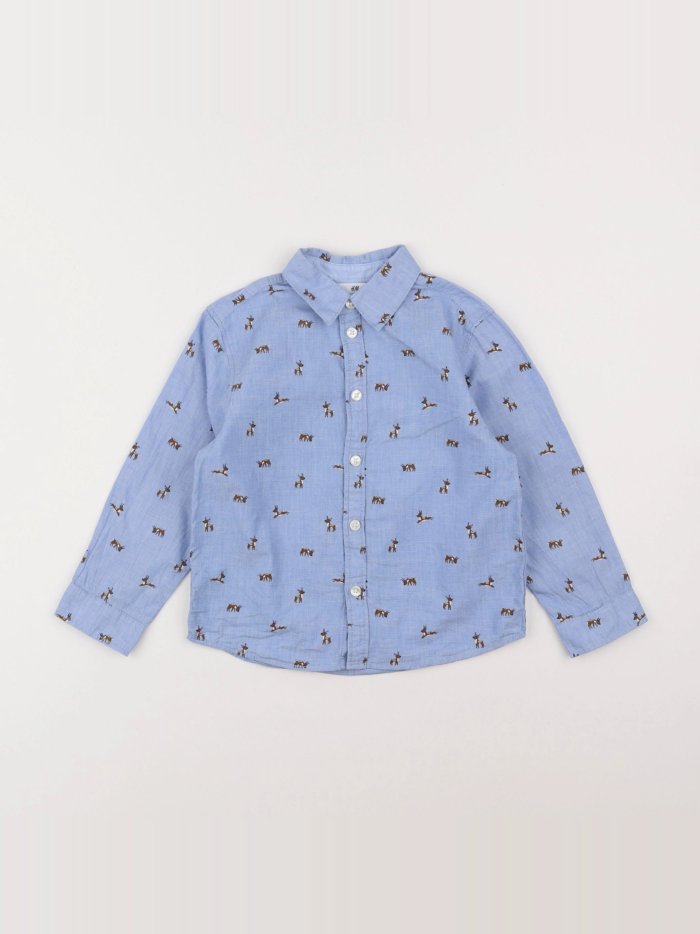 H&M - chemise bleu - 3/4 ans