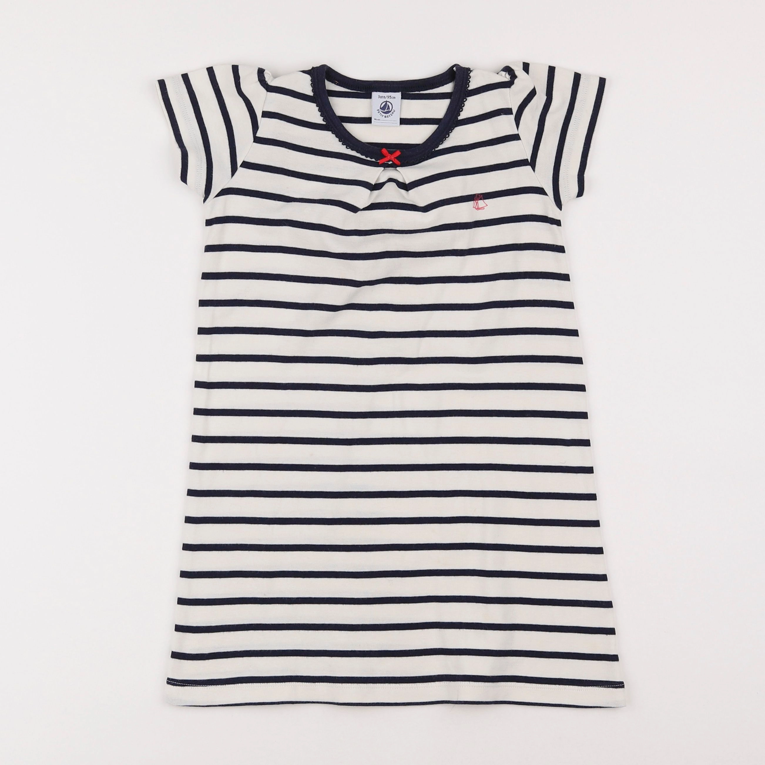 Petit Bateau - chemise de nuit coton bleu - 3 ans