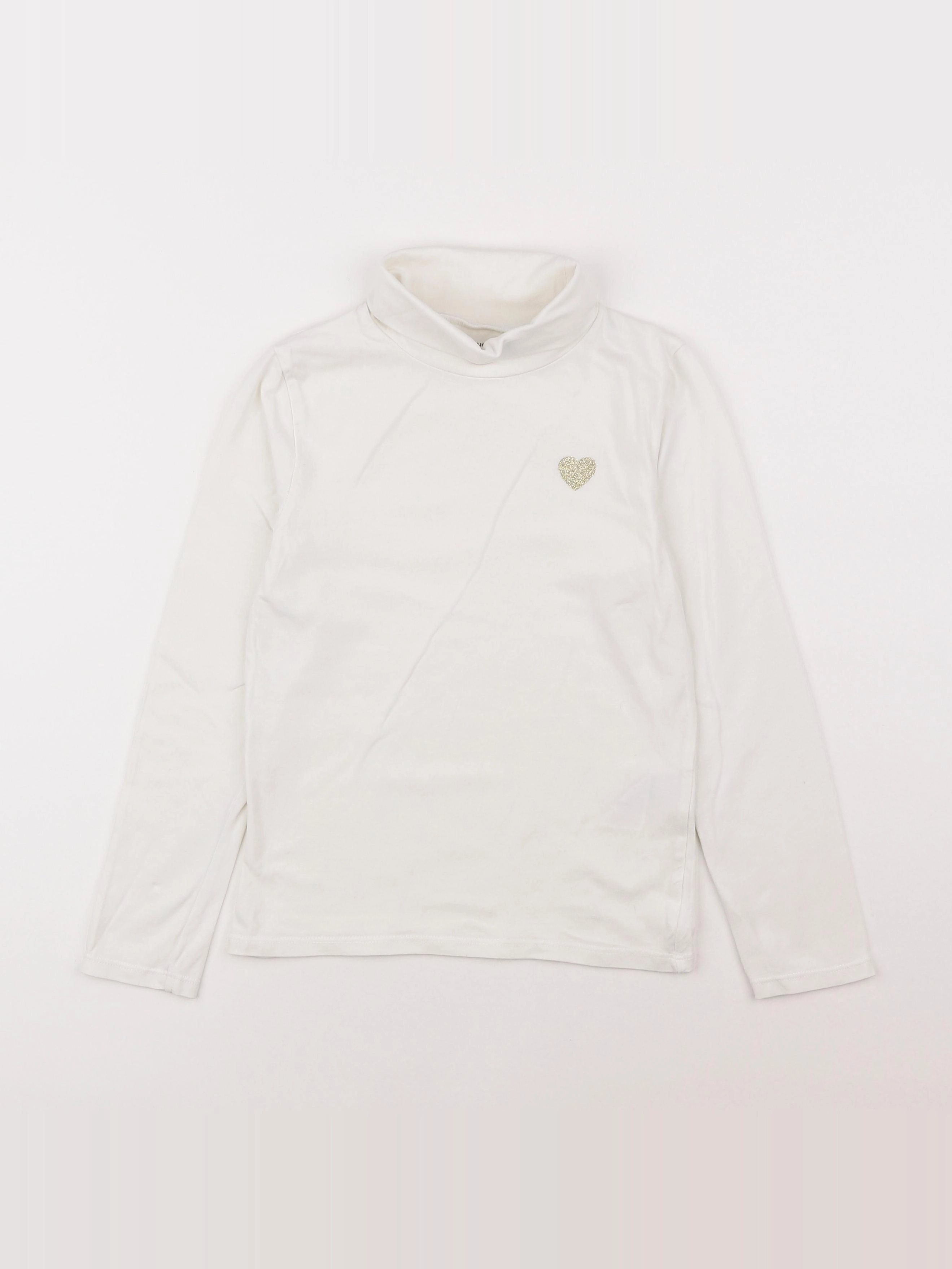 Vertbaudet - sous-pull blanc - 8 ans