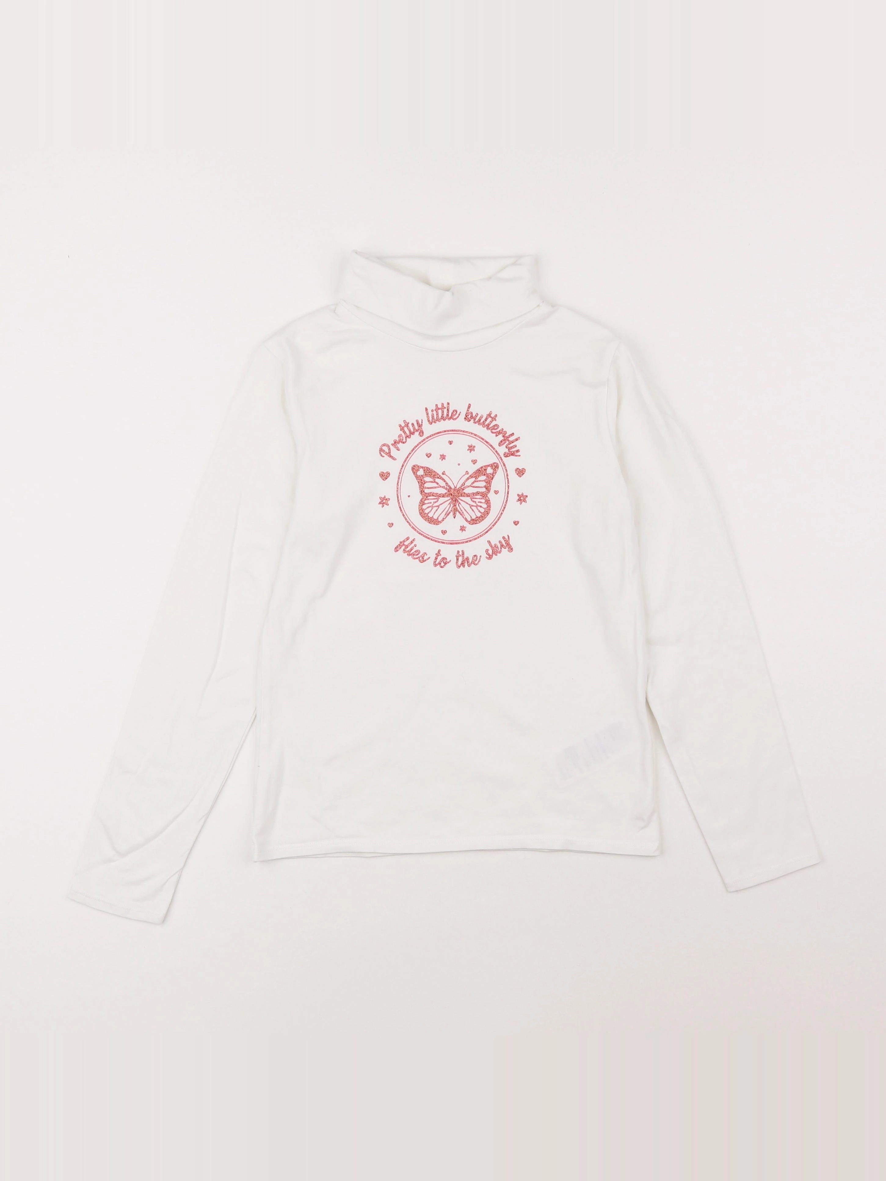 Vertbaudet - sous-pull blanc - 8 ans