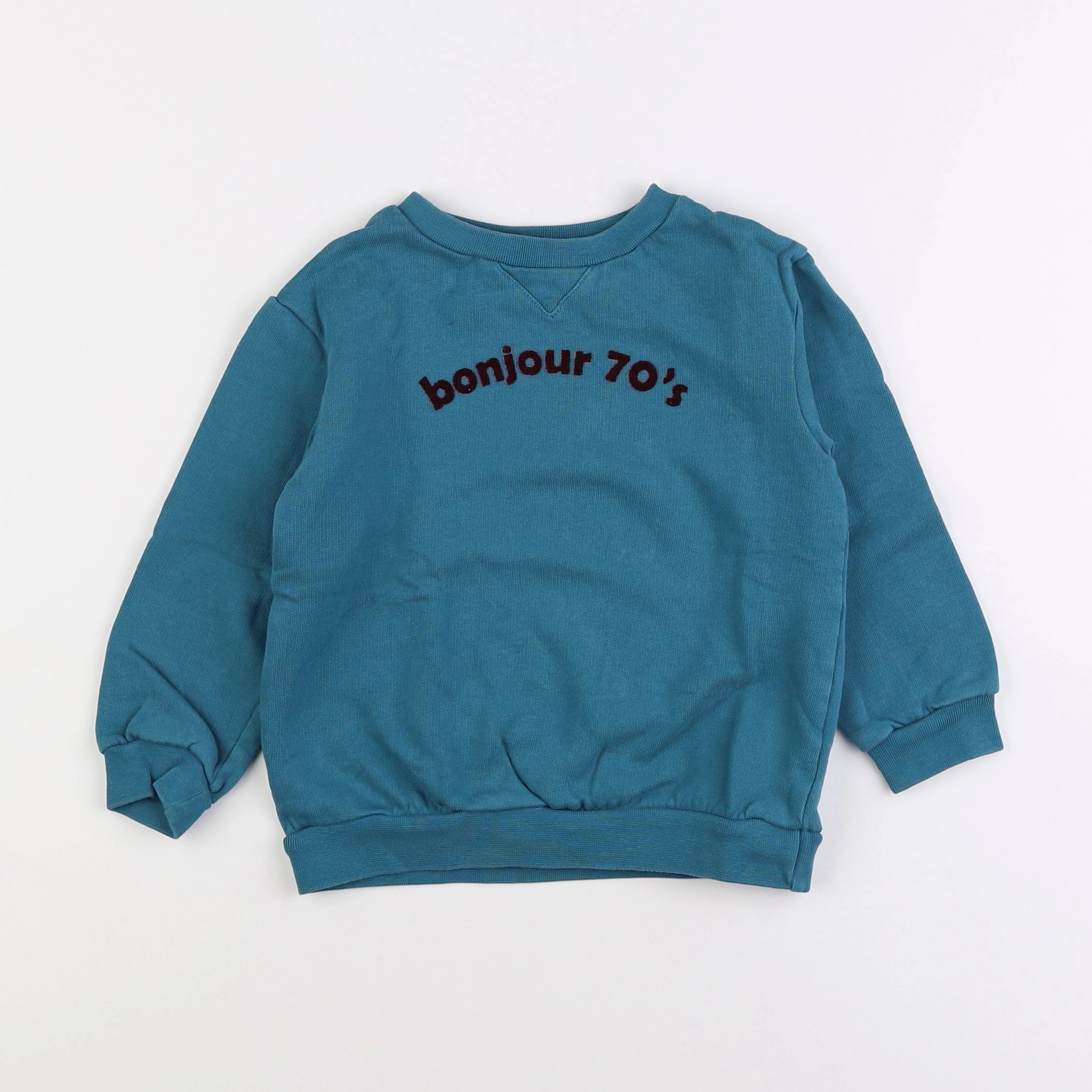 Little Cigogne - sweat bleu - 6 ans