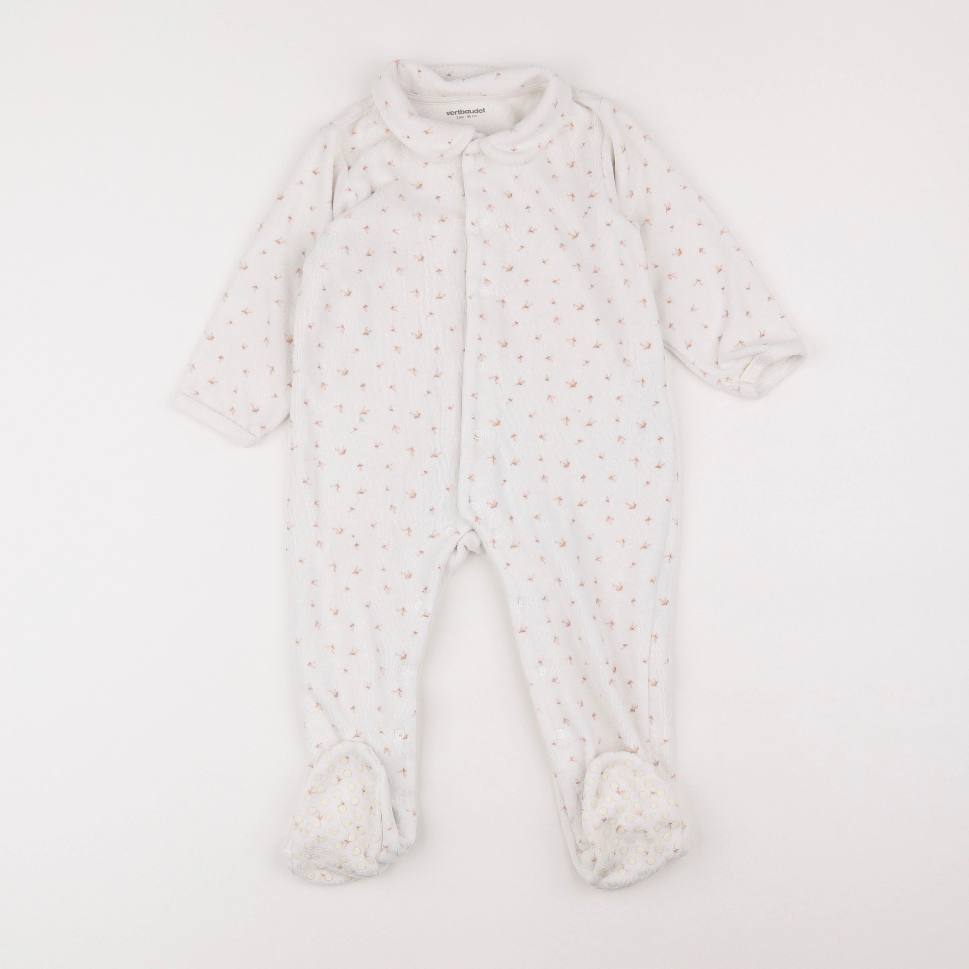 Vertbaudet - pyjama velours blanc - 2 ans