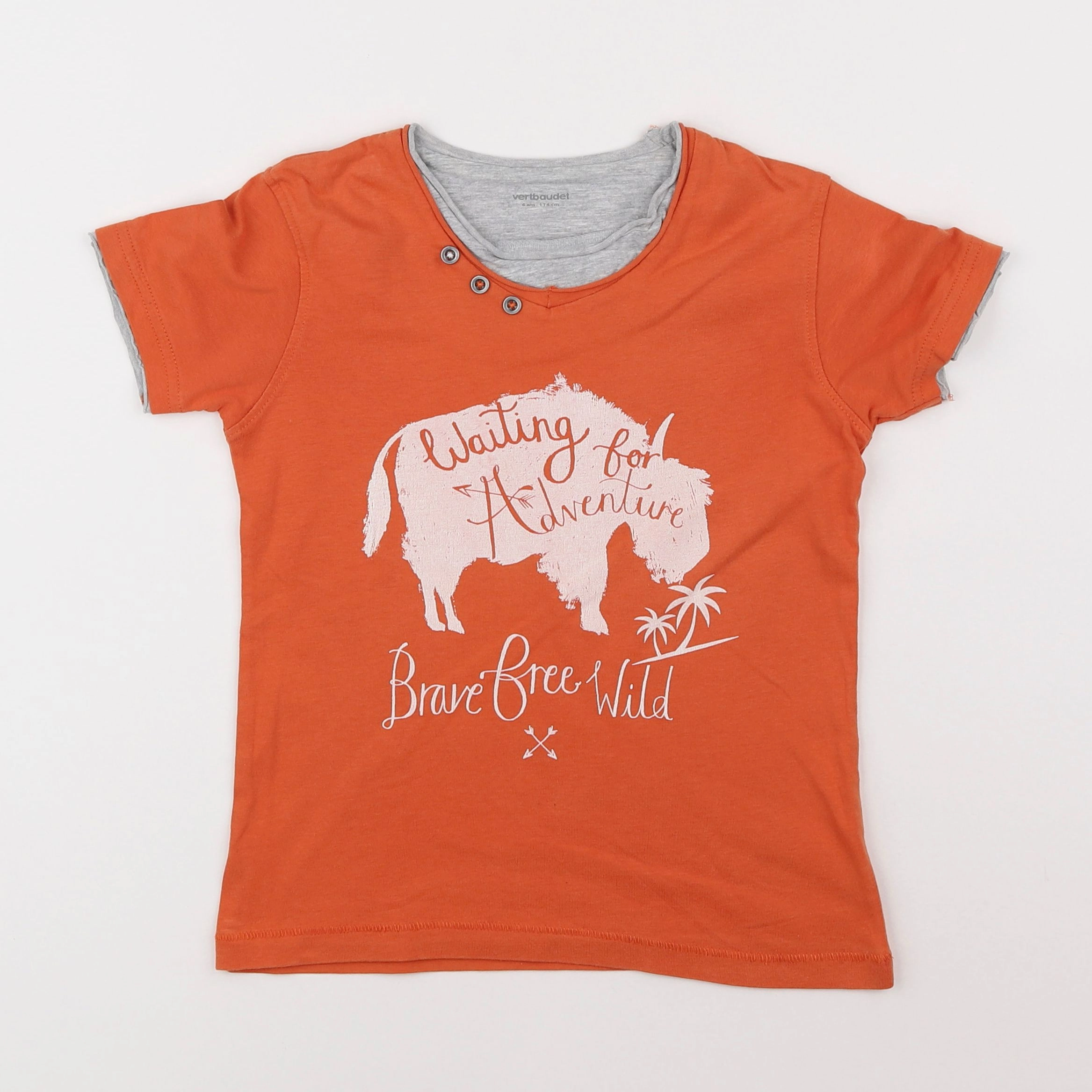 Vertbaudet - tee-shirt orange - 6 ans