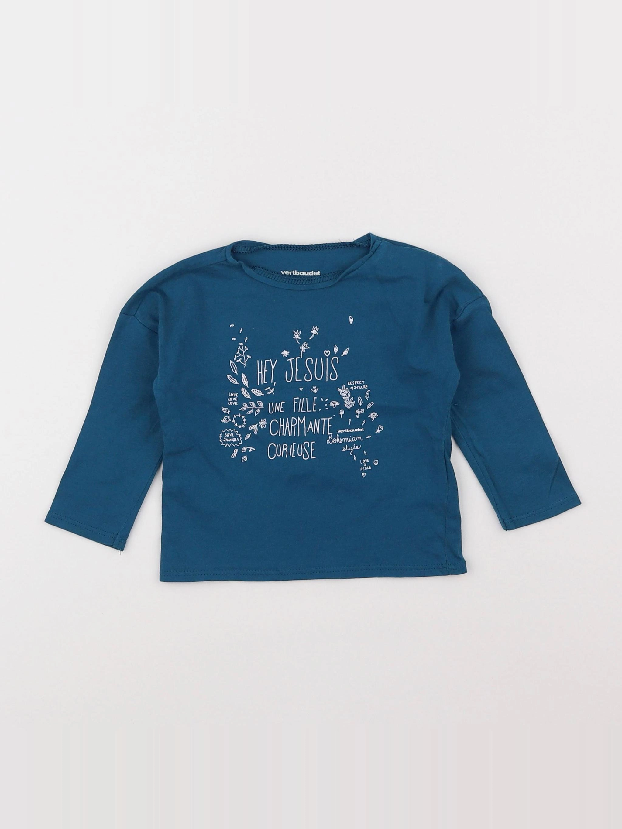 Vertbaudet - tee-shirt bleu - 6 mois