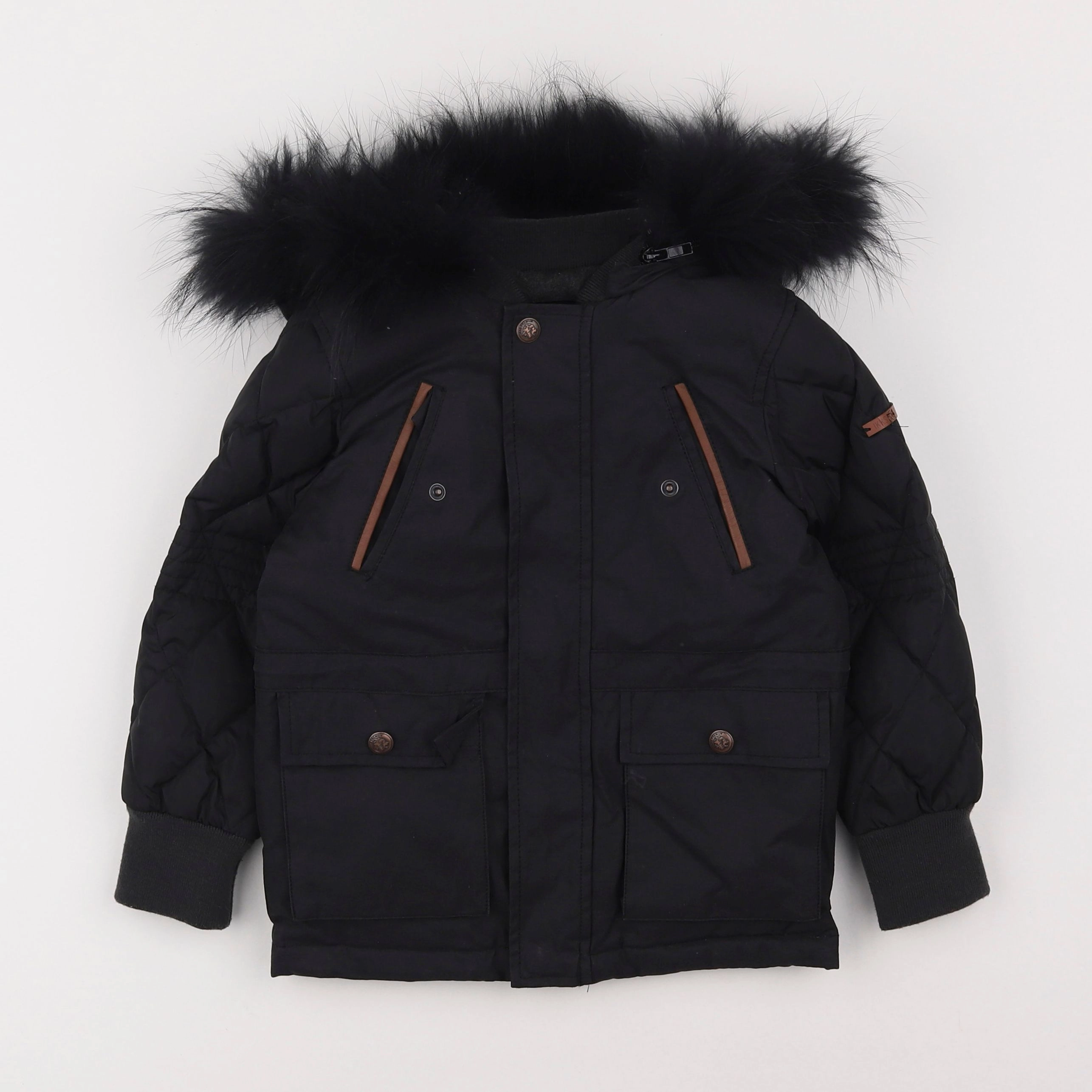 IKKS - manteau imprimé au dos noir - 4 ans