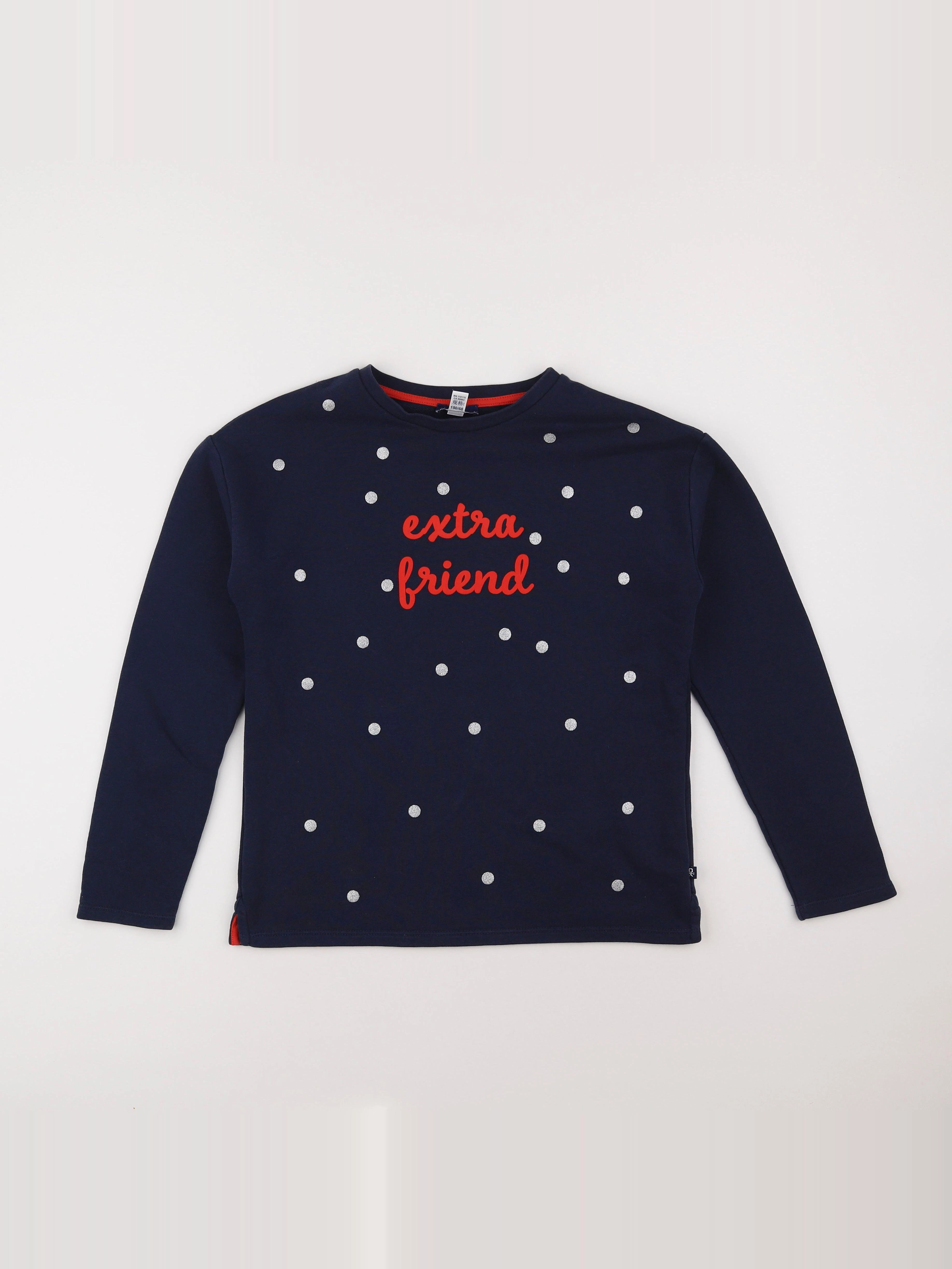 Okaidi - sweat bleu, argent - 12 ans