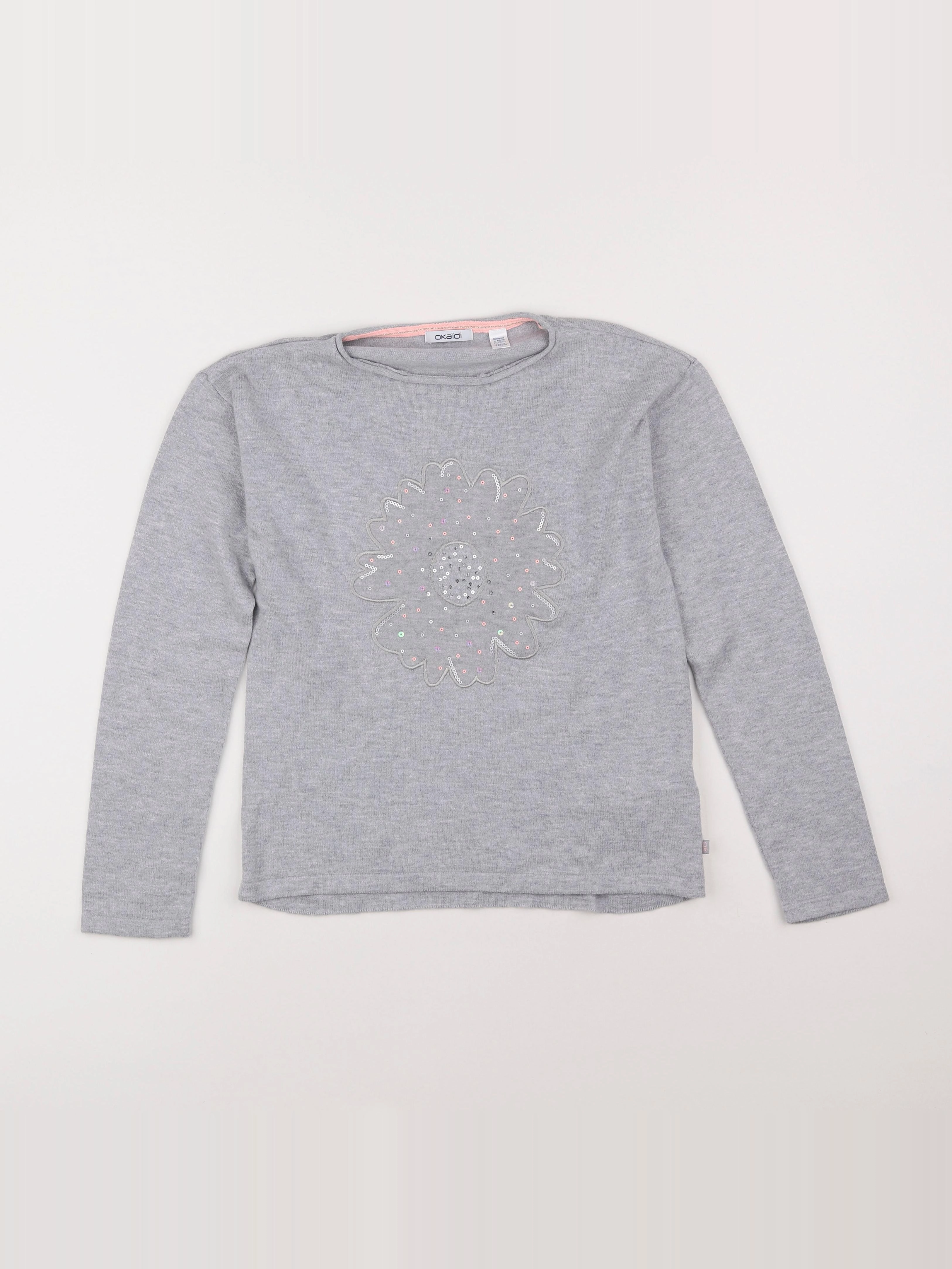Okaidi - pull gris - 10 ans