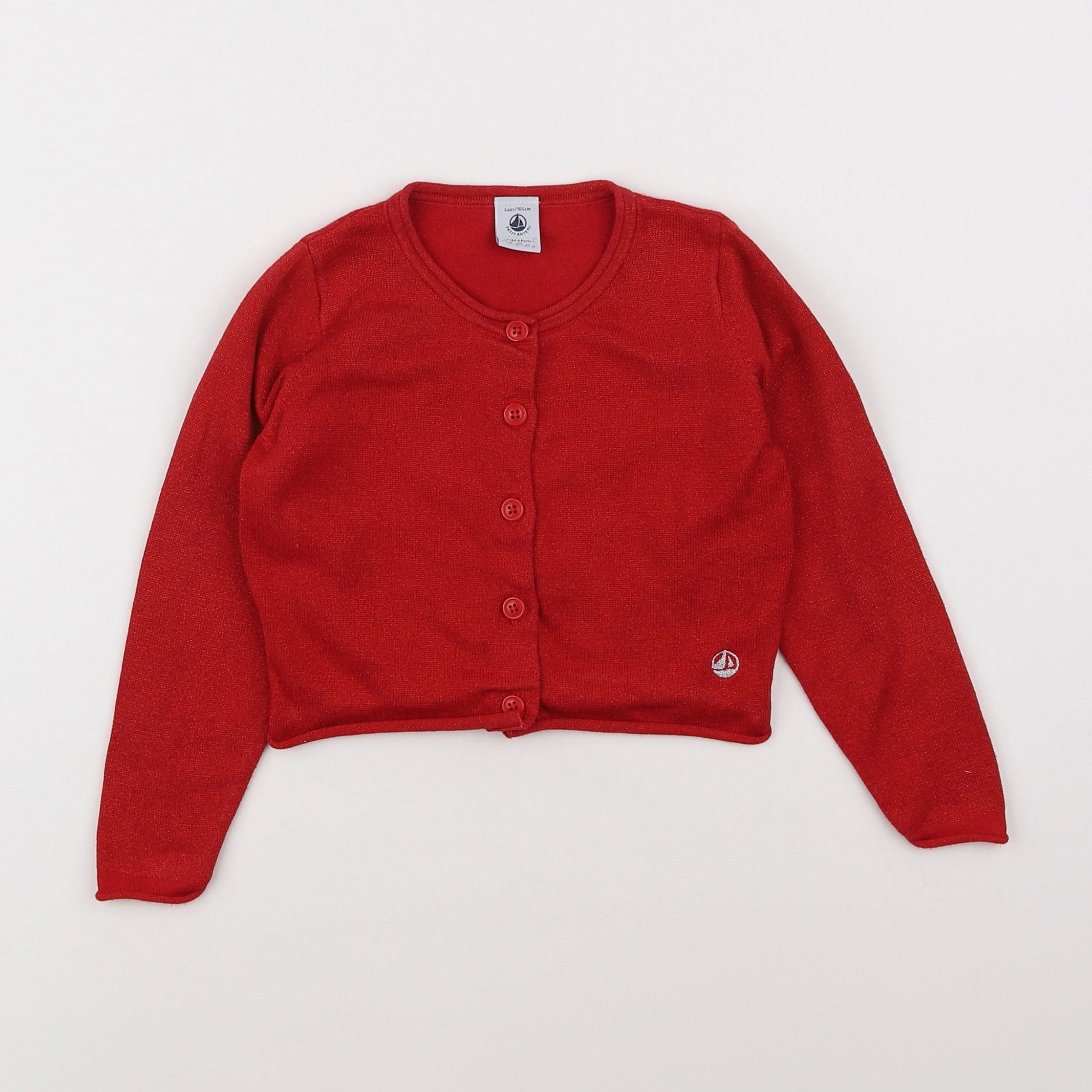 Petit Bateau - gilet rouge - 4 ans