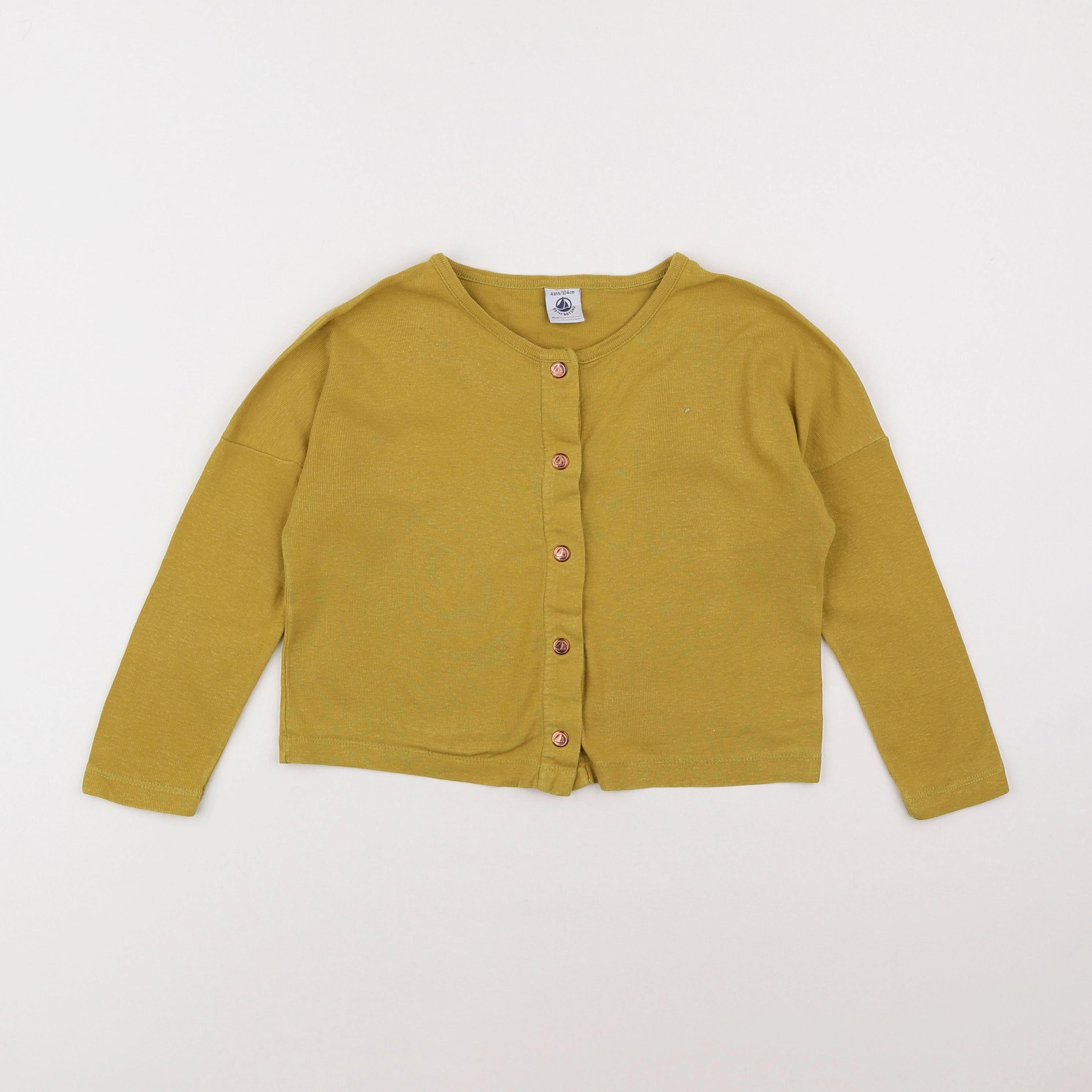 Petit Bateau - gilet jaune - 4 ans