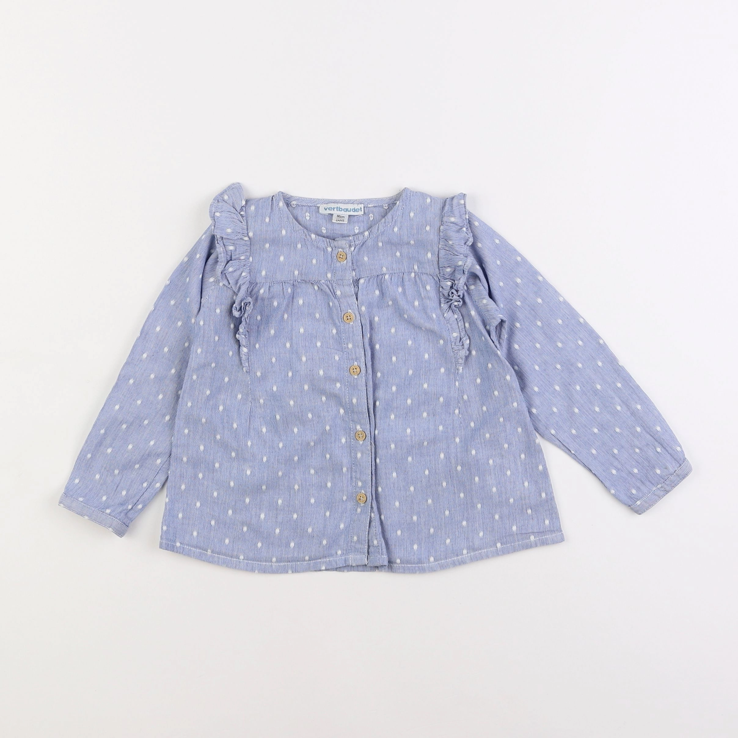 Vertbaudet - blouse bleu - 2 ans