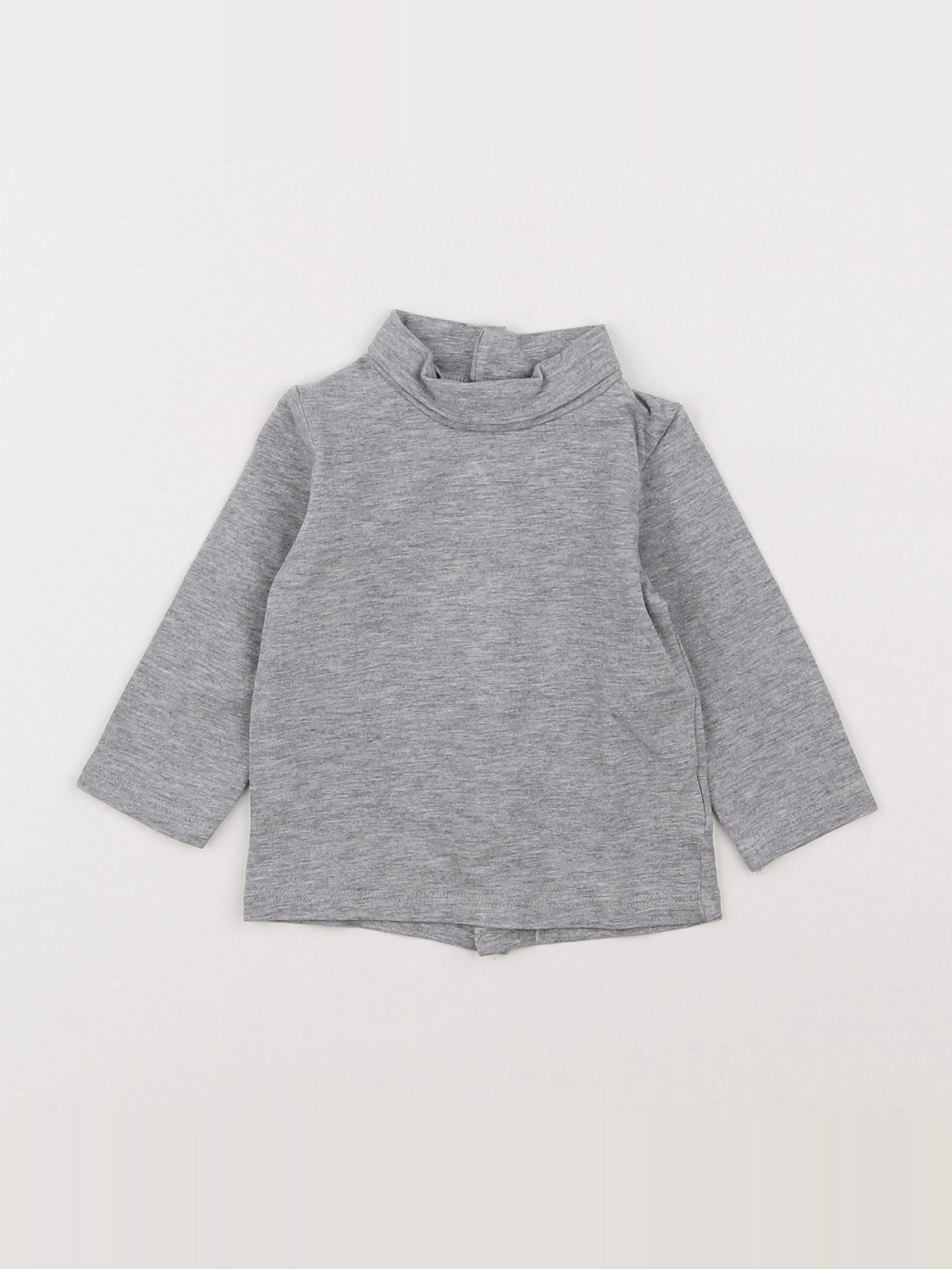 Vertbaudet - sous-pull gris - 6 mois