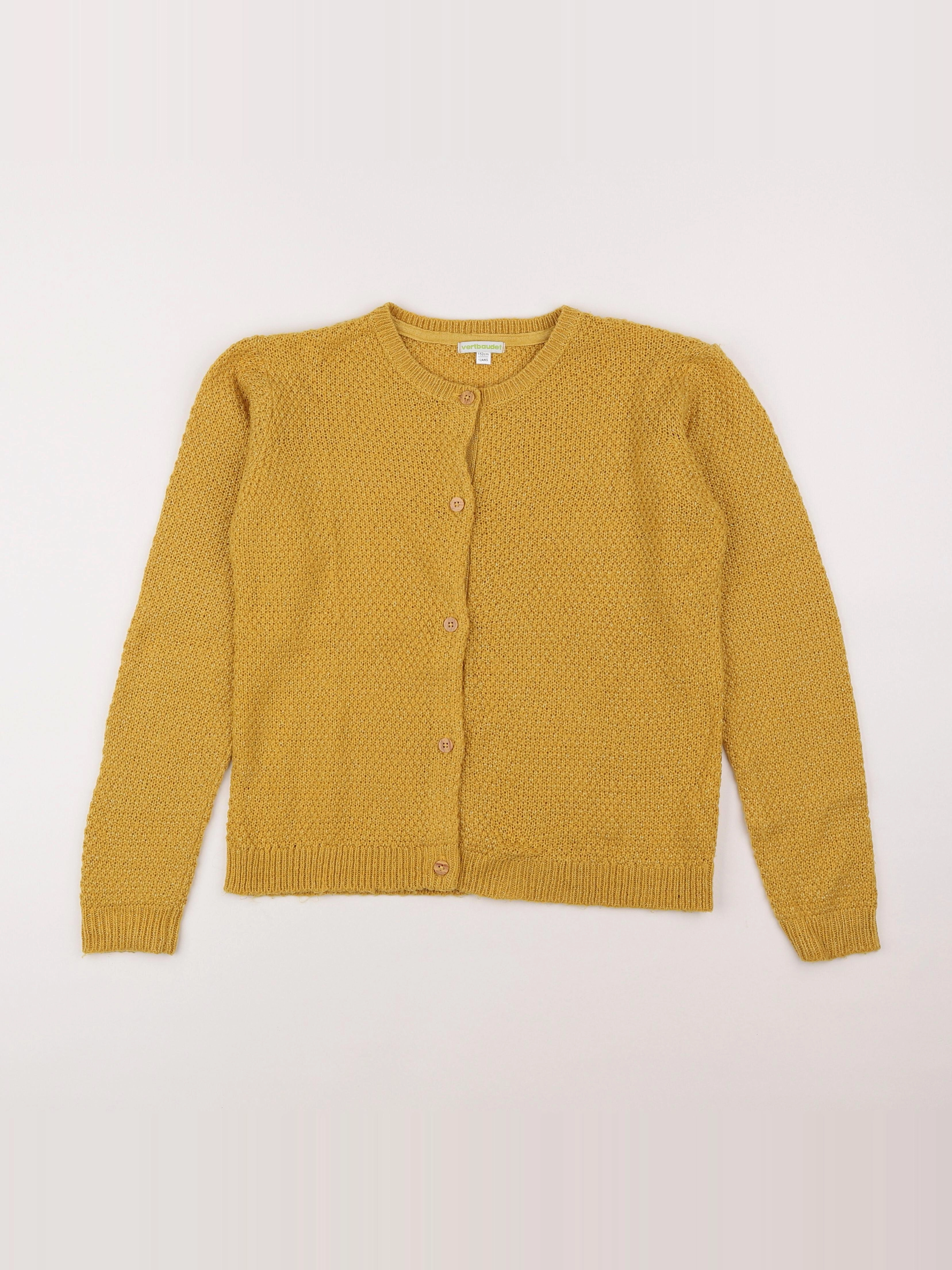 Vertbaudet - gilet coton jaune - 12 ans