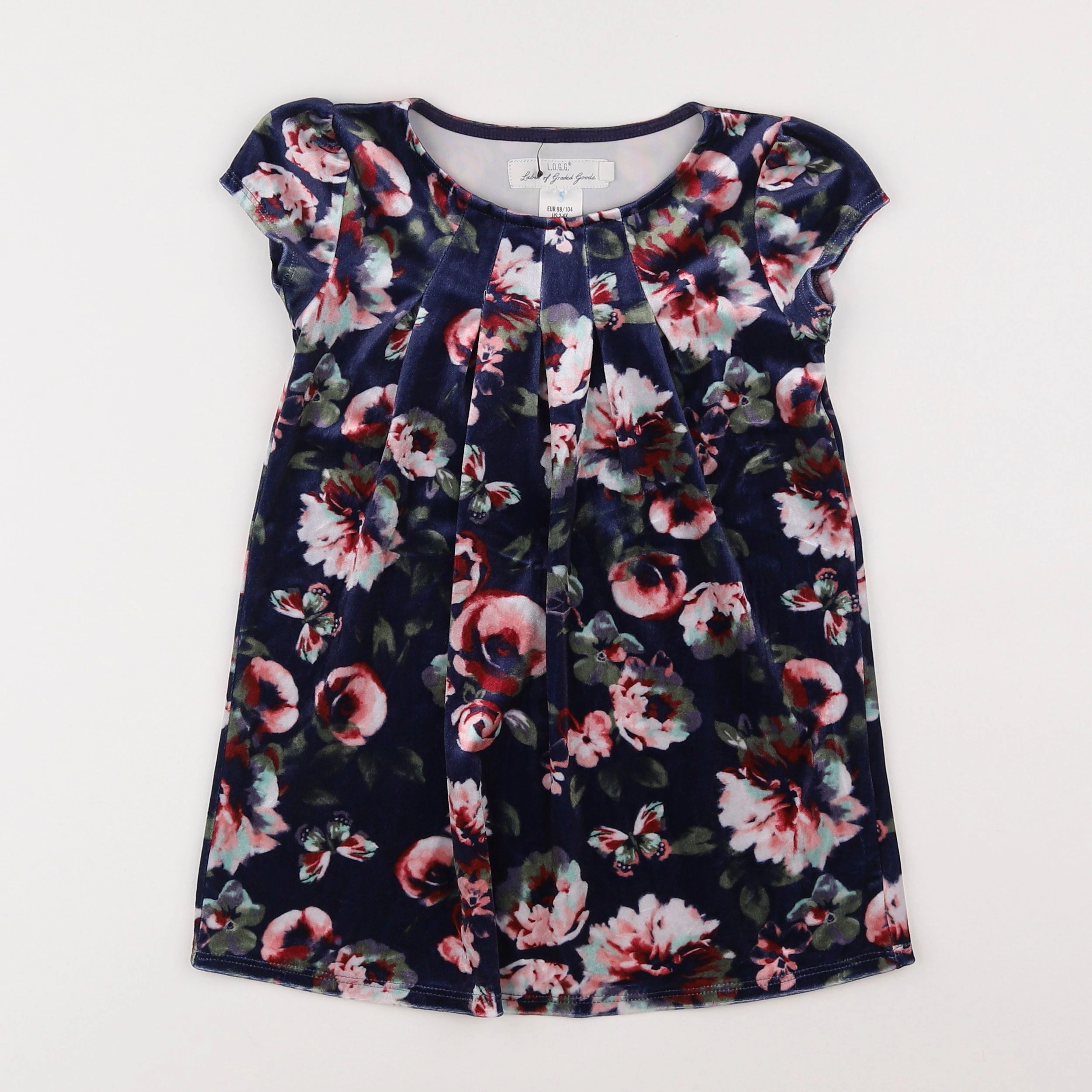 H&M - robe bleu - 2/4 ans