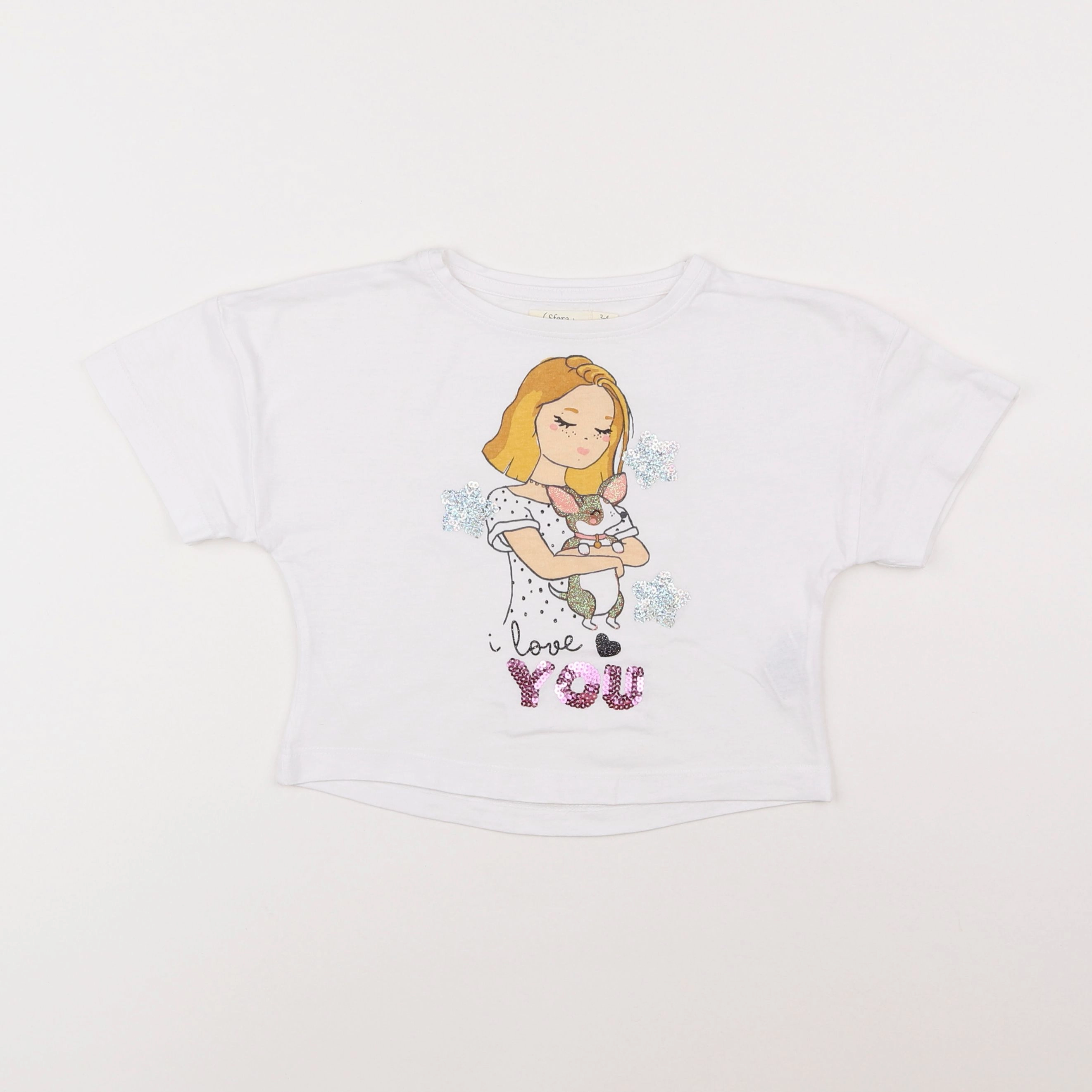 Sfera - tee-shirt blanc - 3/4 ans