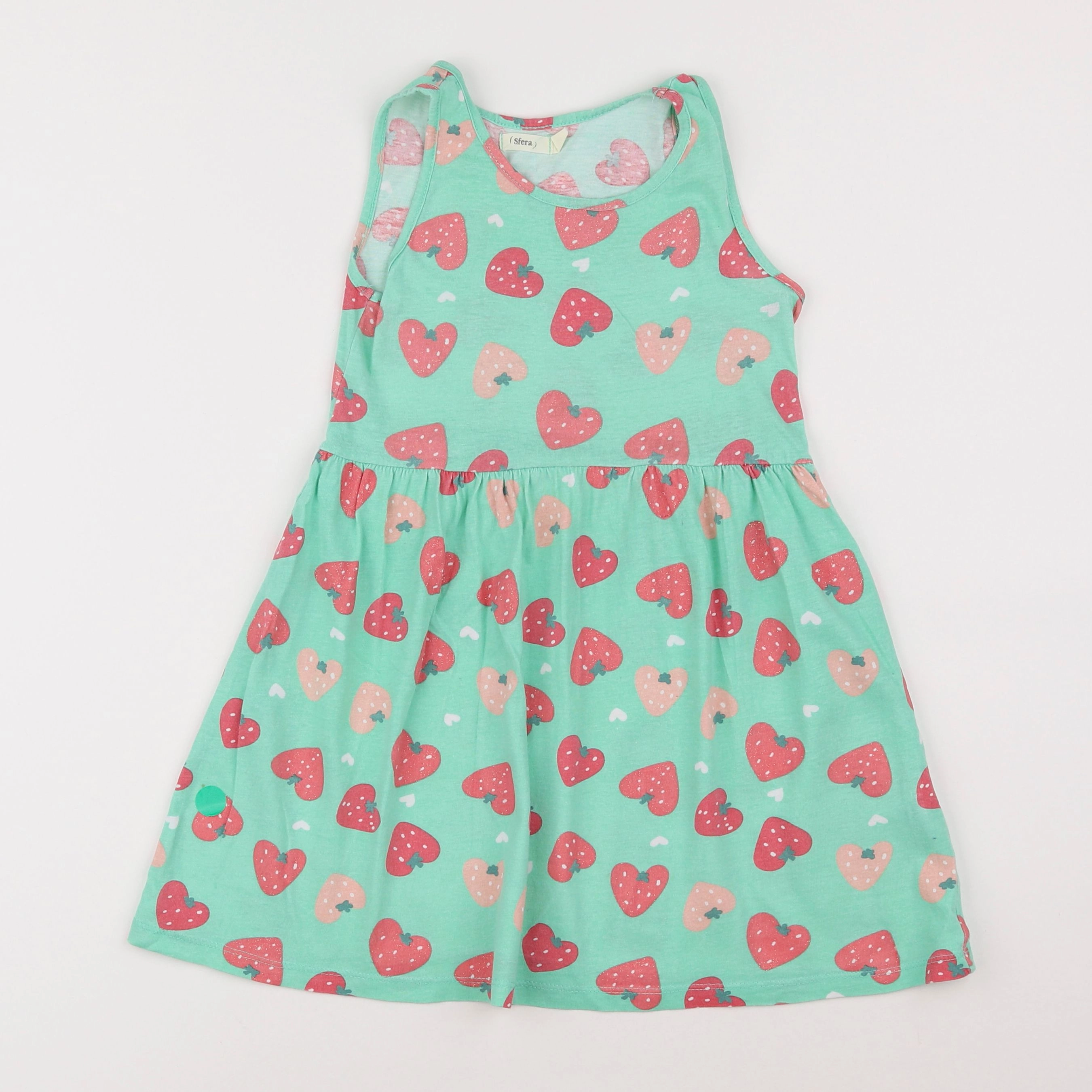 Sfera - robe vert, rouge - 6/7 ans