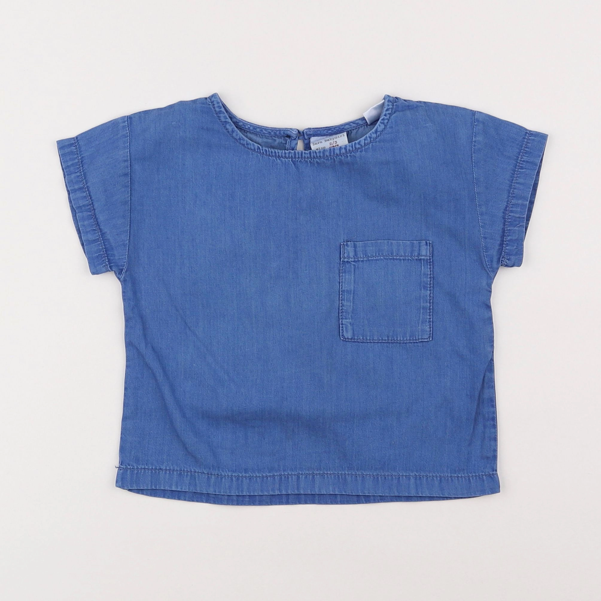 Zara - blouse bleu - 2/3 ans